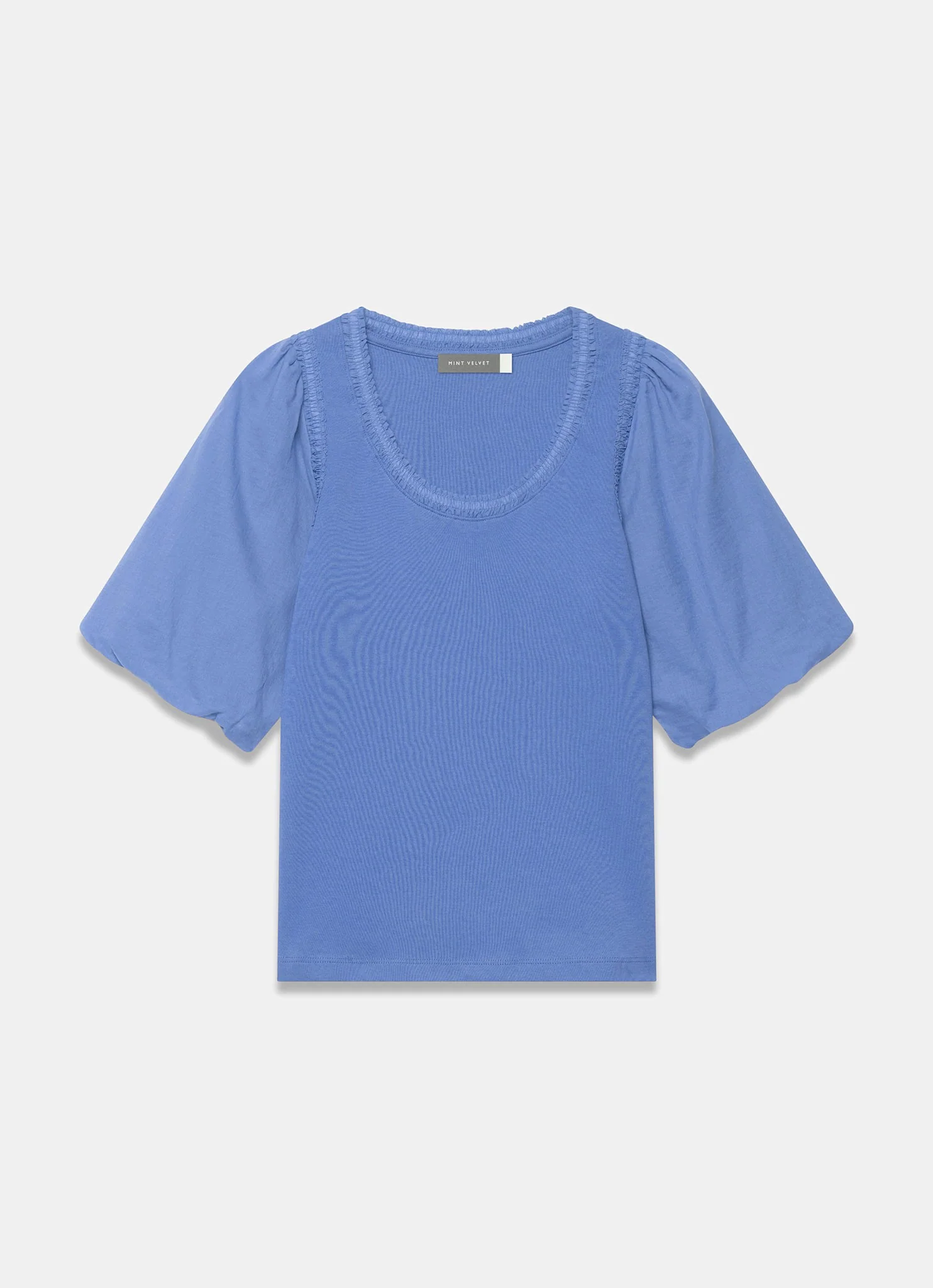 245-blue-cotton-puff-sleeve-top-5.webp Blue Cotton Puff Sleeve Top