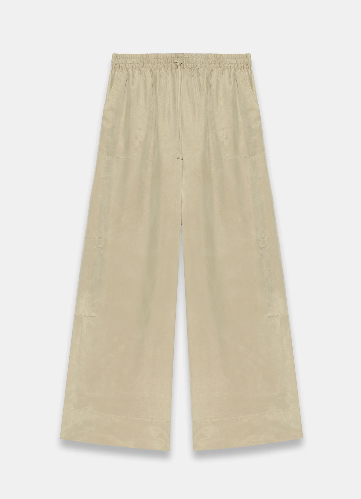 Khaki Utility Wide Leg Trousers