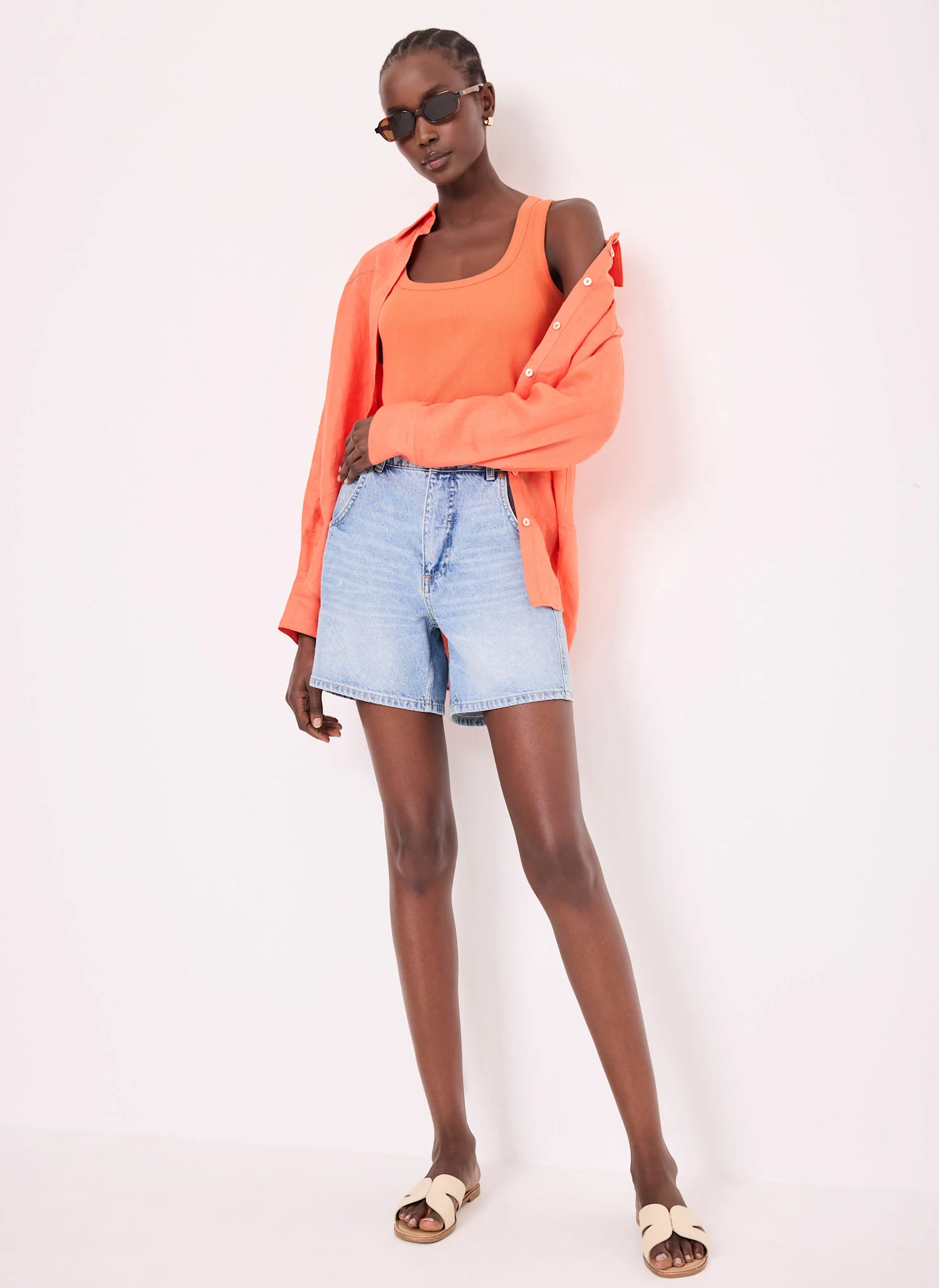 263-orange-cotton-blend-scoop-neck-vest-5.webp Orange Cotton Blend Scoop Neck Vest