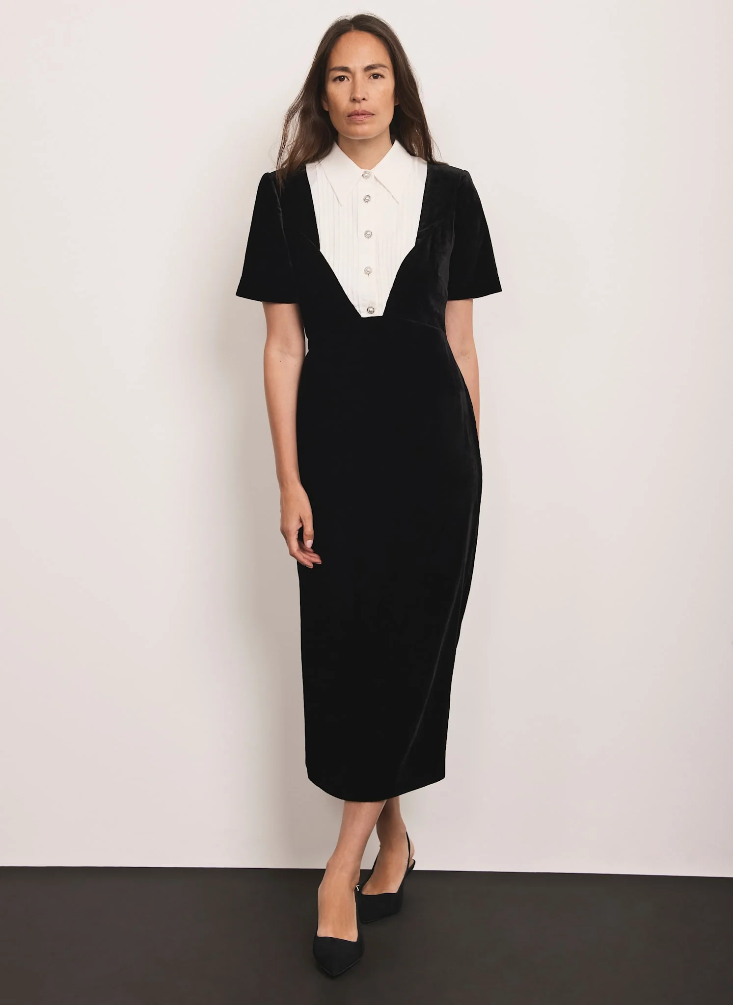 2631-black-velvet-shirt-midi-dress-3.webp Black Velvet Shirt Midi Dress