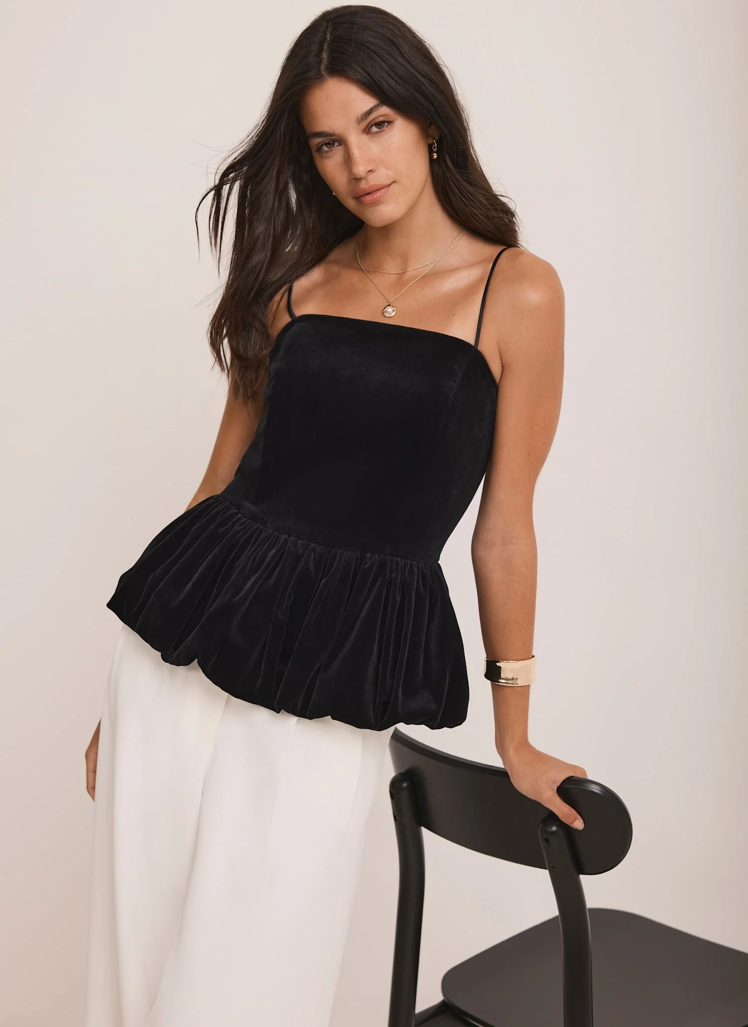 2639-black-velvet-peplum-top-1.webp Black Velvet Peplum Top