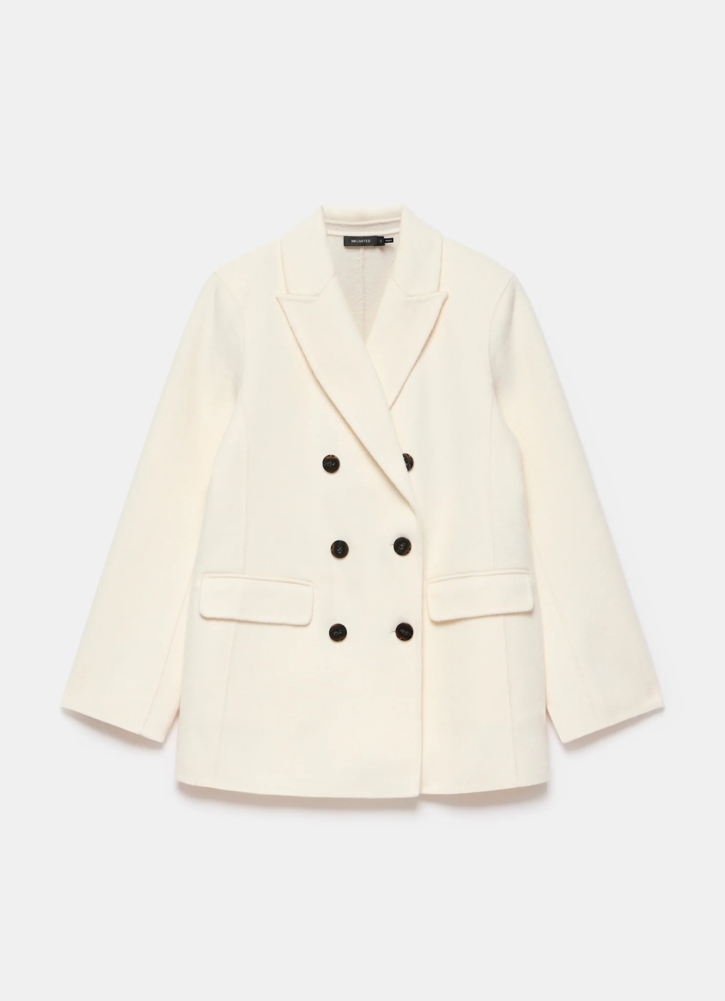 White Hand Finished Double Breasted Coat
