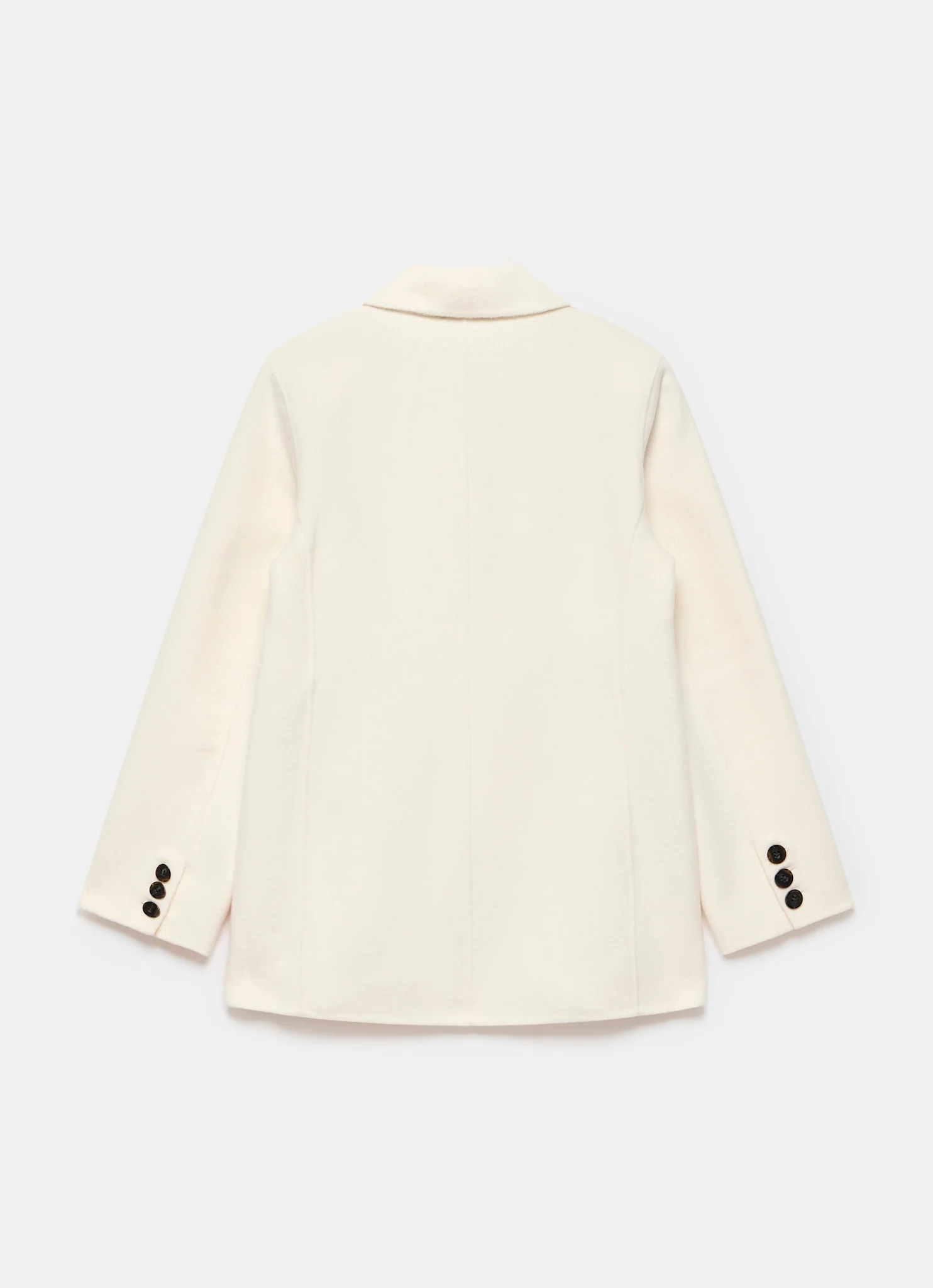 White Hand Finished Double Breasted Coat
