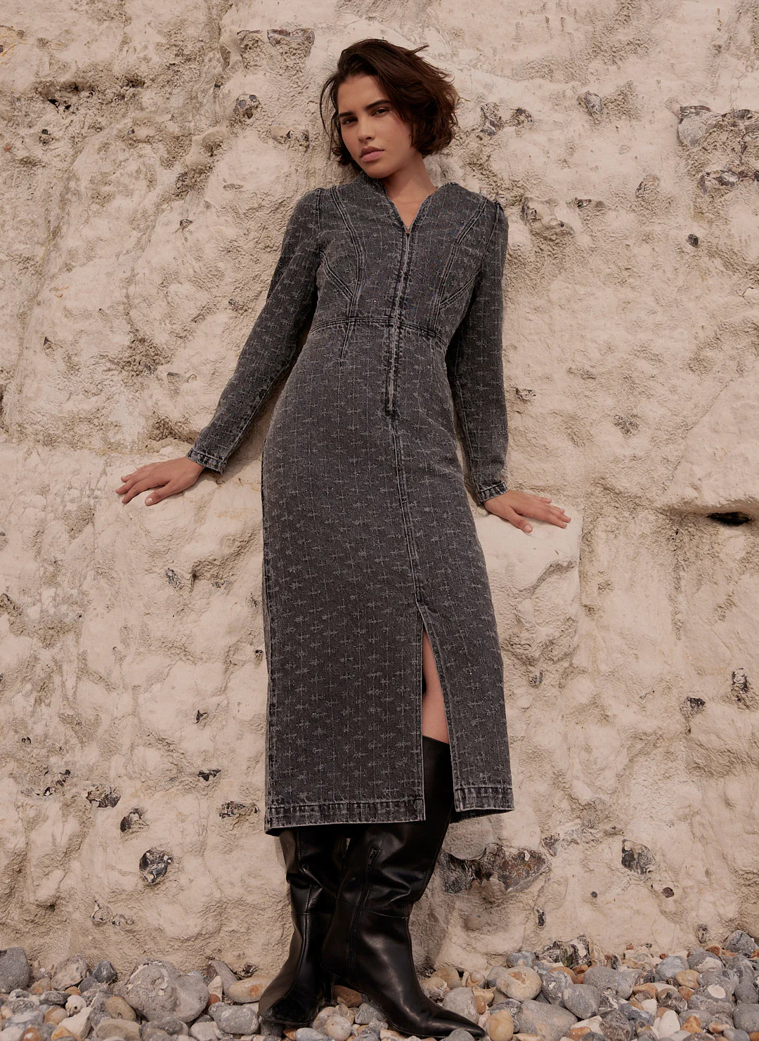 2661-grey-embellished-denim-midi-dress-4.webp Grey Embellished Denim Midi Dress