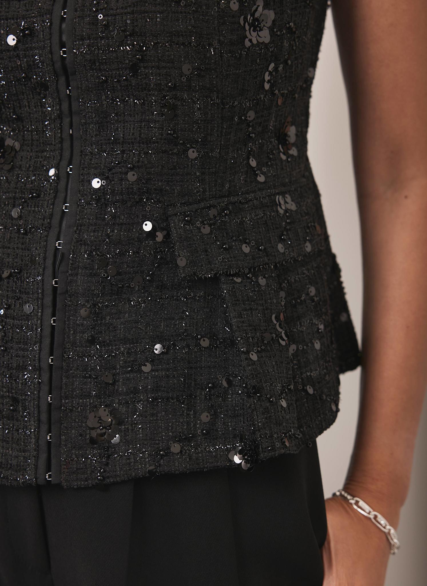 2675-black-embellished-backless-waistcoat-5.jpg Black Embellished Backless Waistcoat