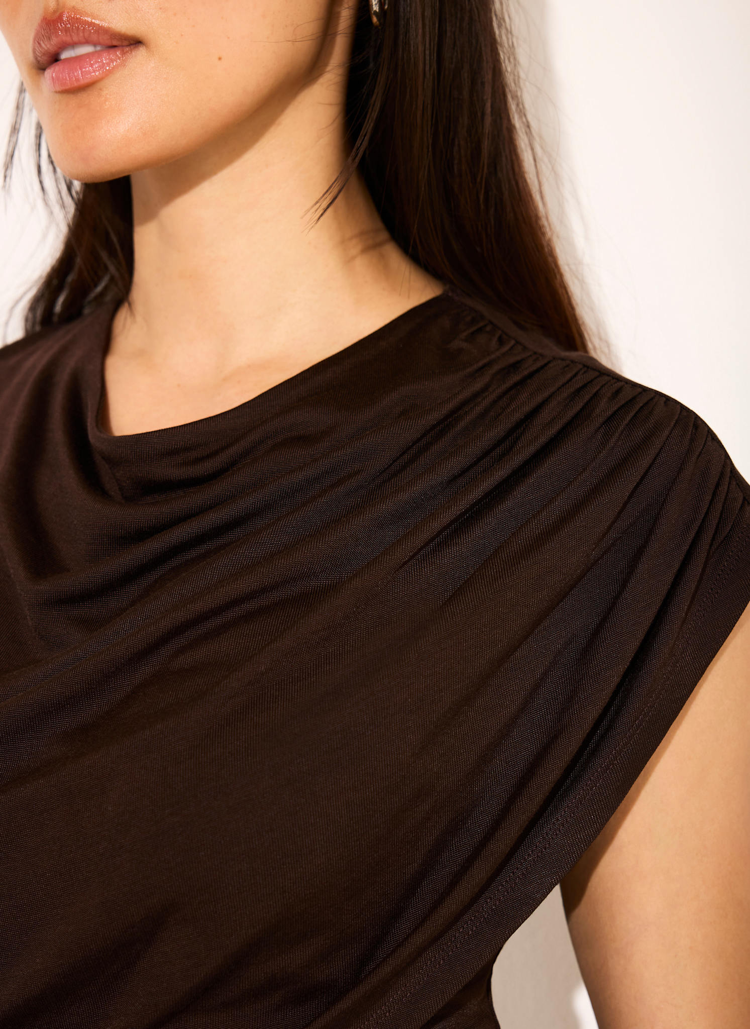 269-dark-brown-layered-drape-top-5.jpg Dark Brown Layered Drape Top