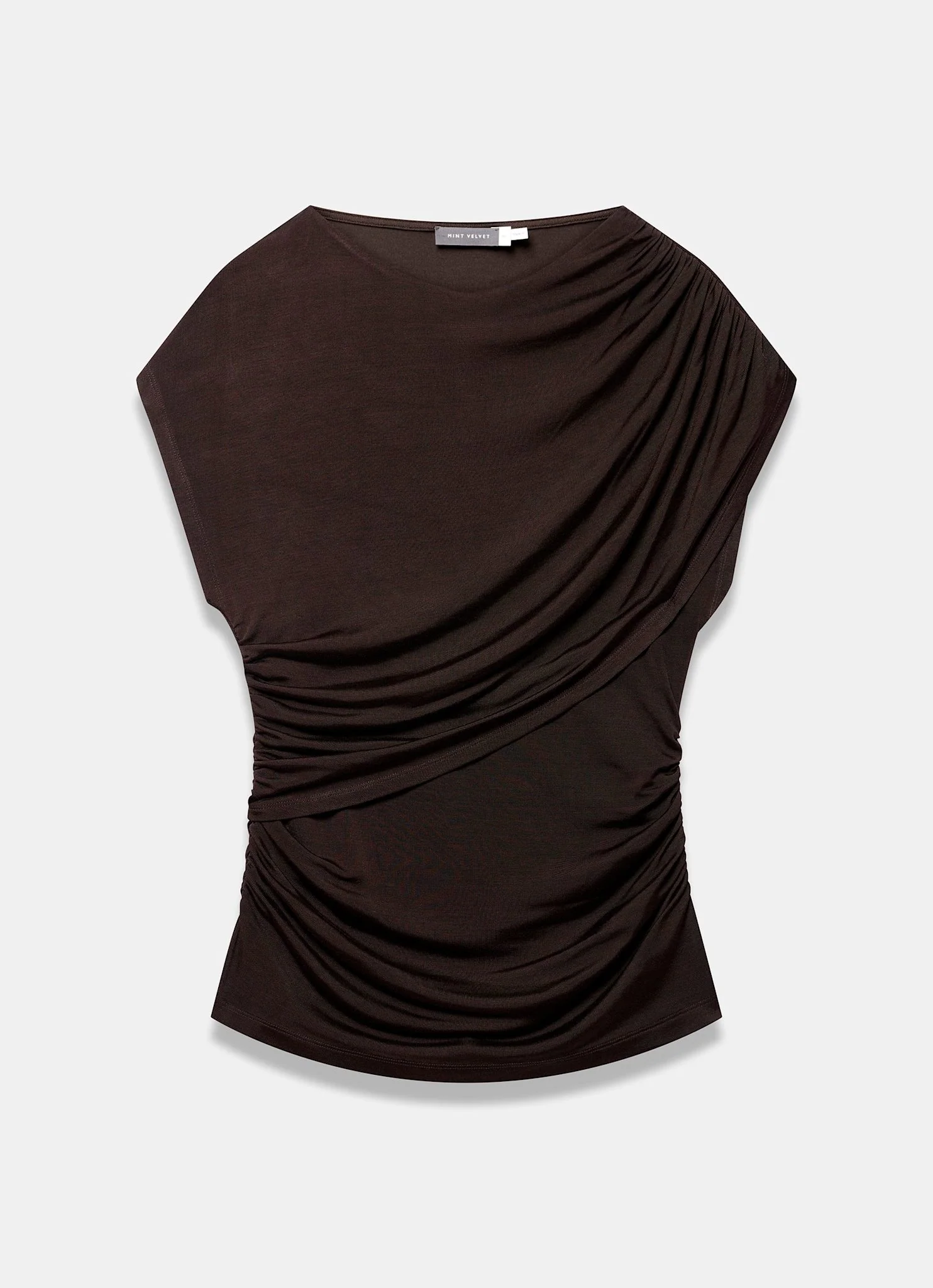 269-dark-brown-layered-drape-top-7.webp Dark Brown Layered Drape Top