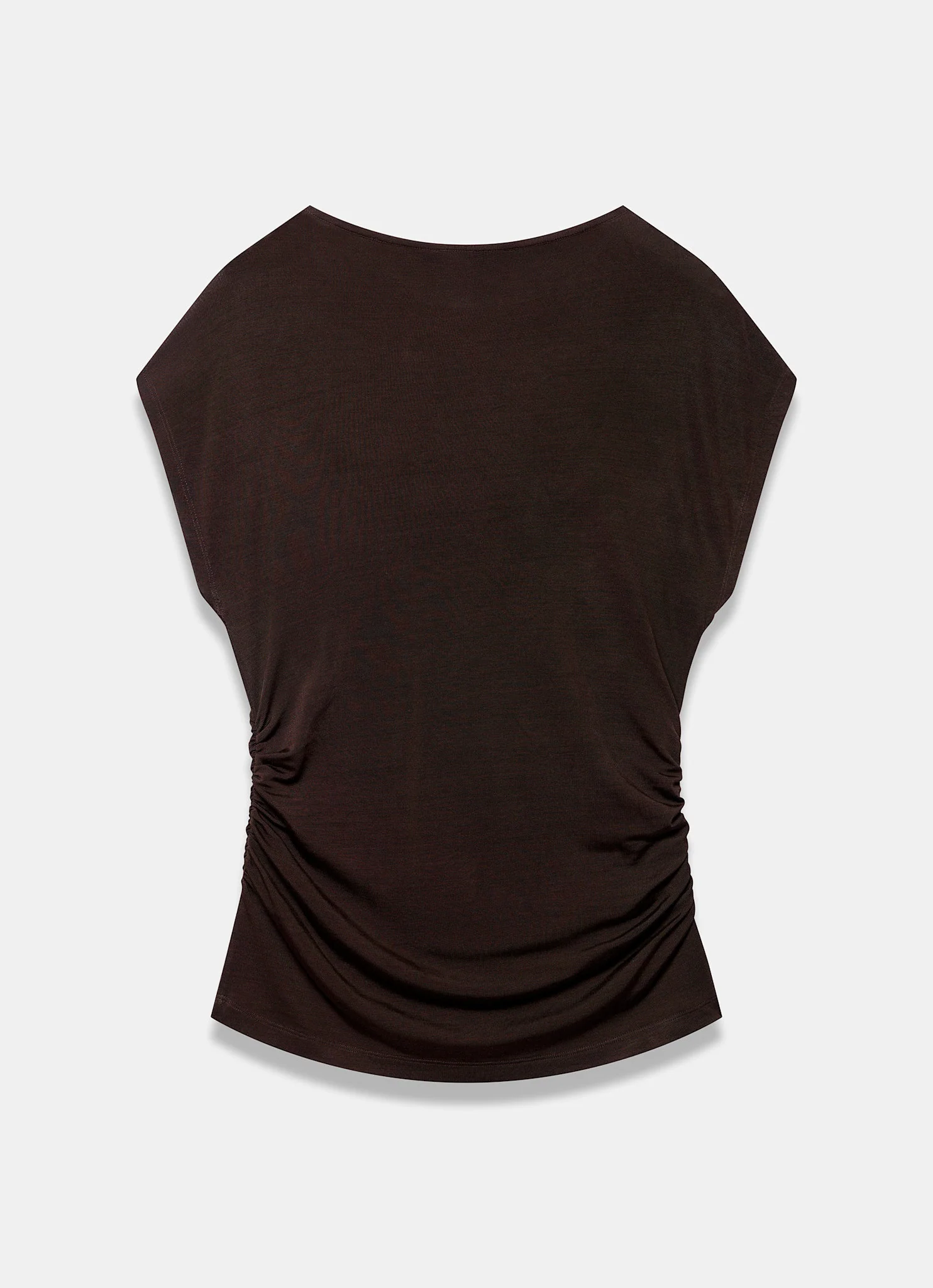 269-dark-brown-layered-drape-top-8.webp Dark Brown Layered Drape Top