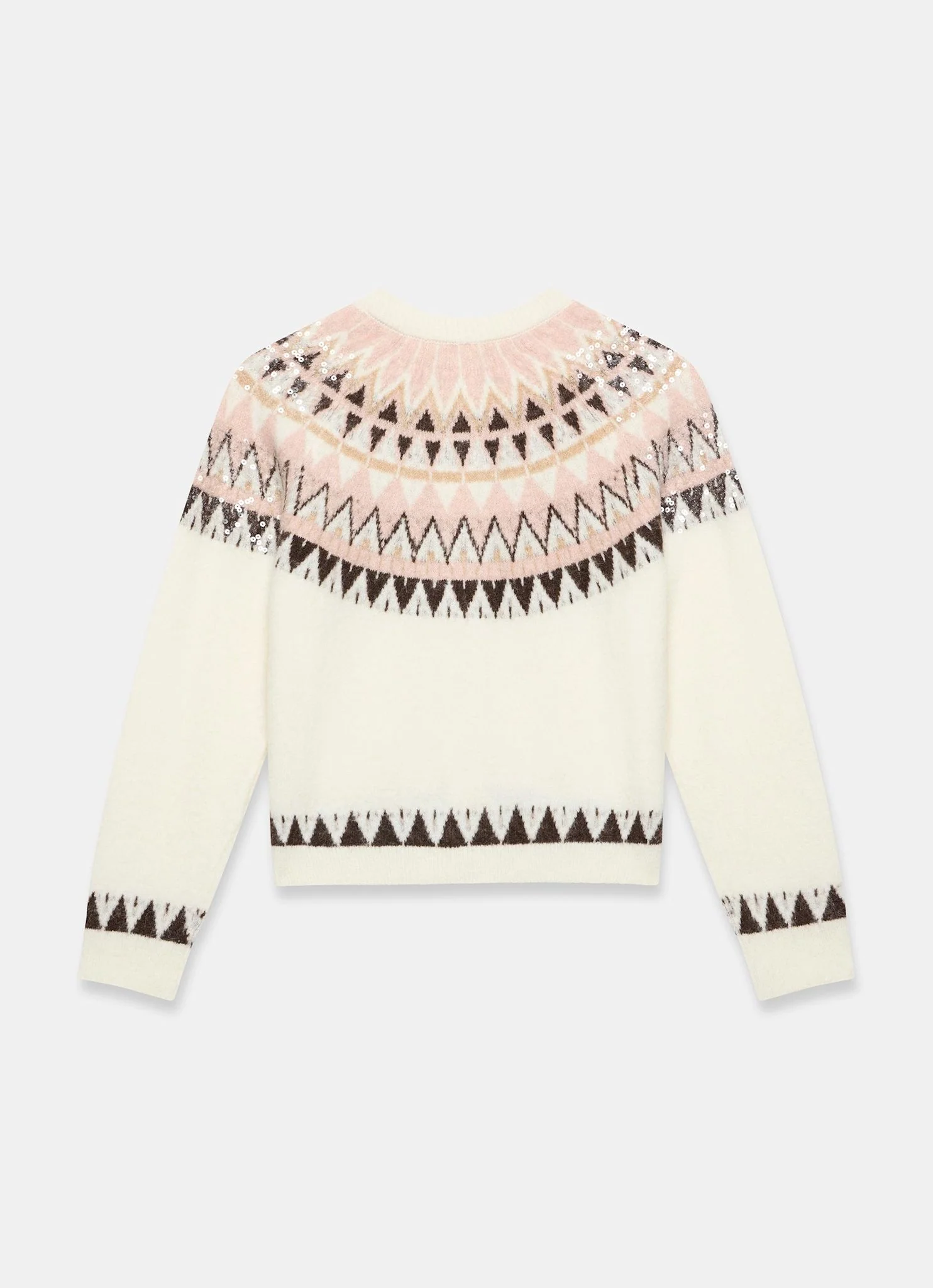 Cream Fair Isle Sequin Cardigan
