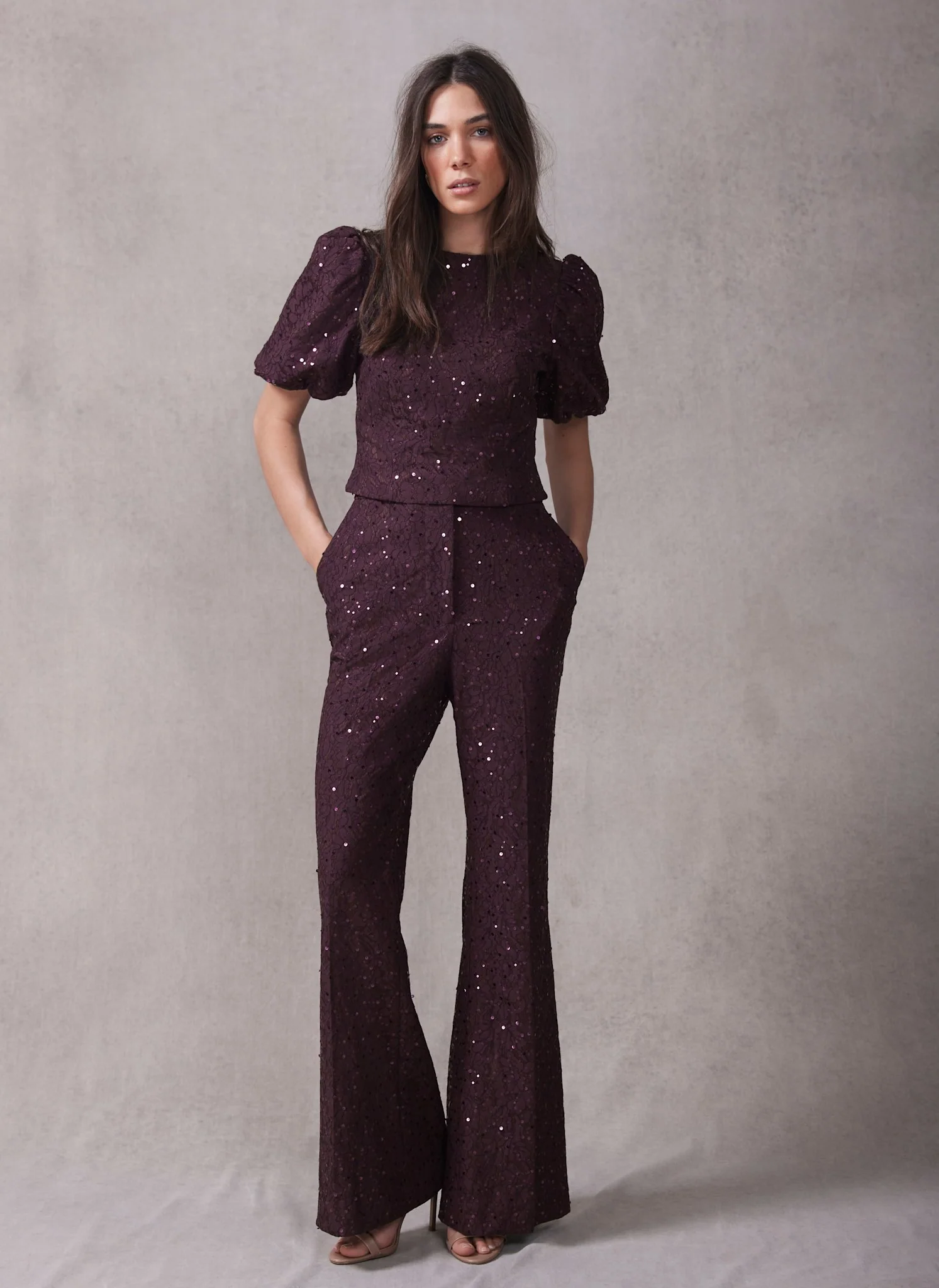 2753-burgundy-sequin-lace-puff-sleeve-top-4.webp Burgundy Sequin Lace Puff Sleeve Top