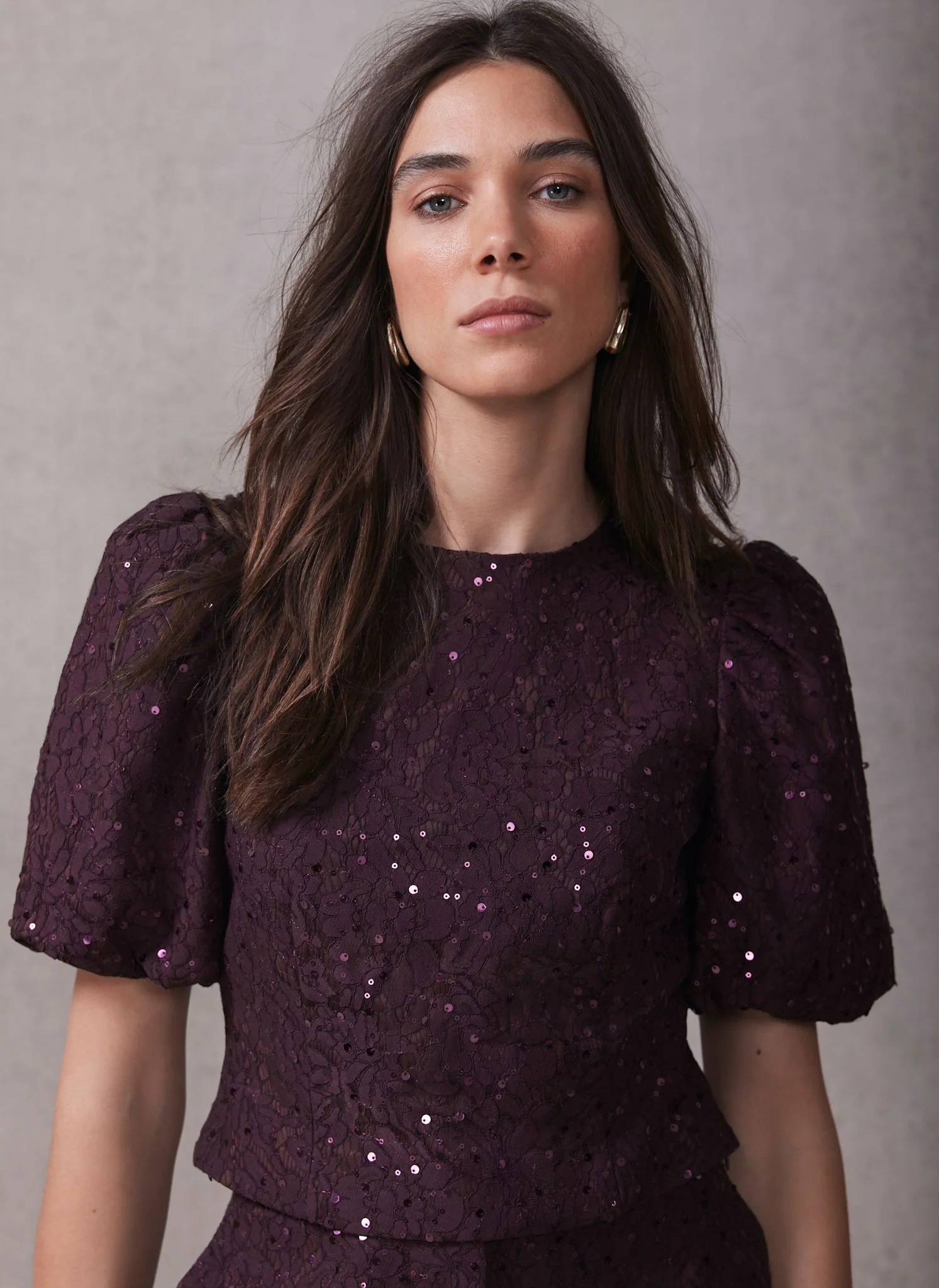 2753-burgundy-sequin-lace-puff-sleeve-top-6.webp Burgundy Sequin Lace Puff Sleeve Top