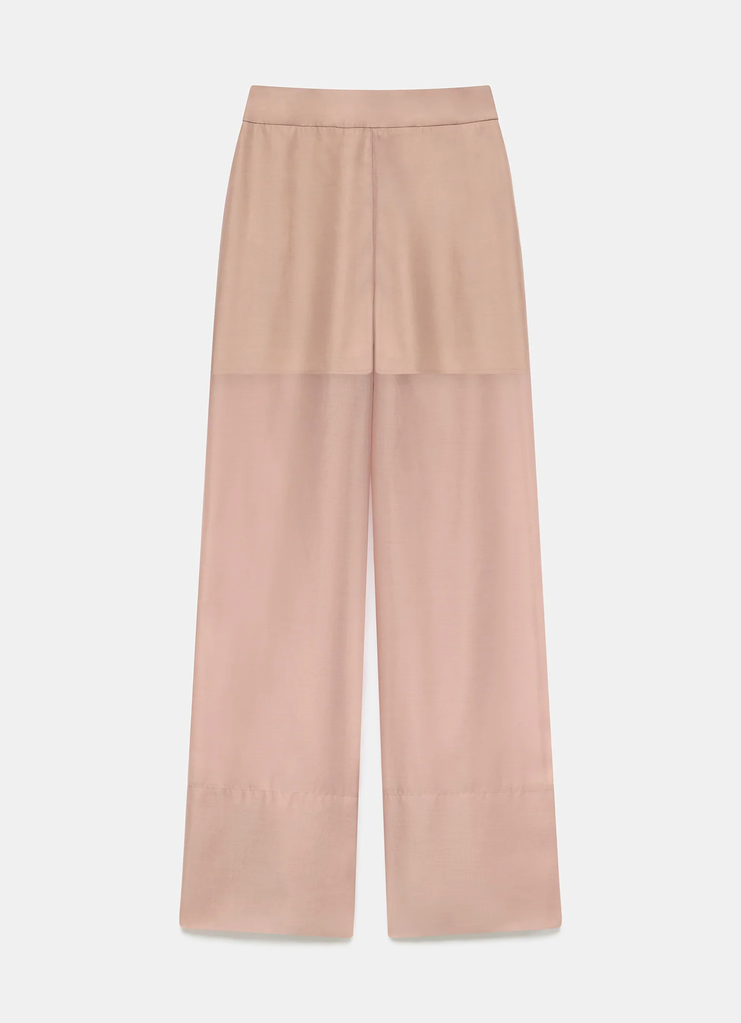 Pink Sheer Straight Trousers