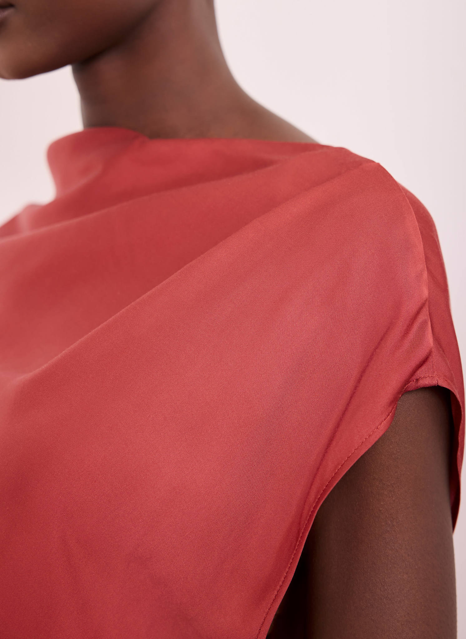 281-red-satin-ruched-asymmetric-top-5.jpg Red Satin Ruched Asymmetric Top