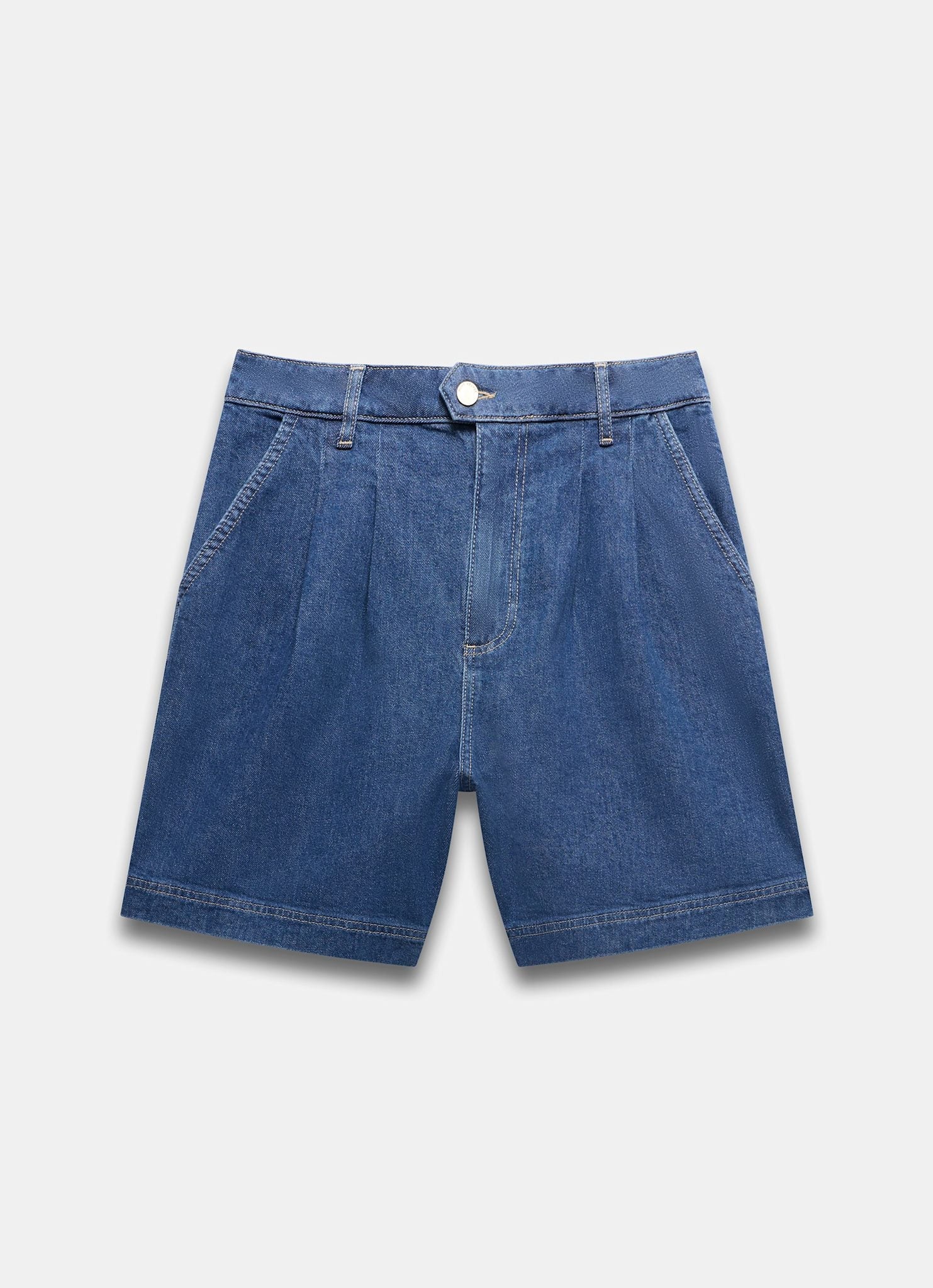 2835-indigo-denim-pleated-shorts-7.jpg Indigo Denim Pleated Shorts
