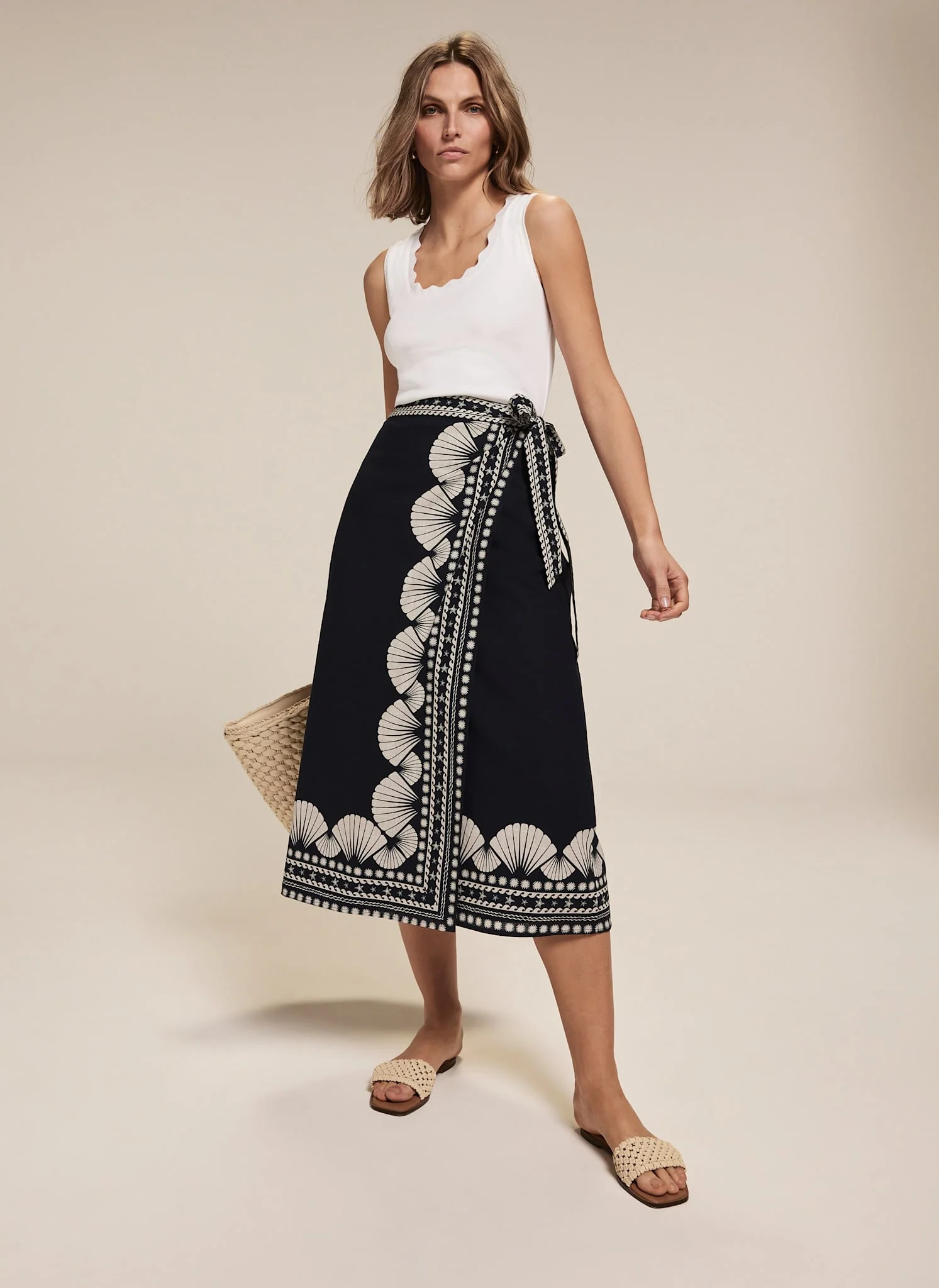 2859-navy-shell-print-wrap-skirt-1.webp Navy Shell Print Wrap Skirt