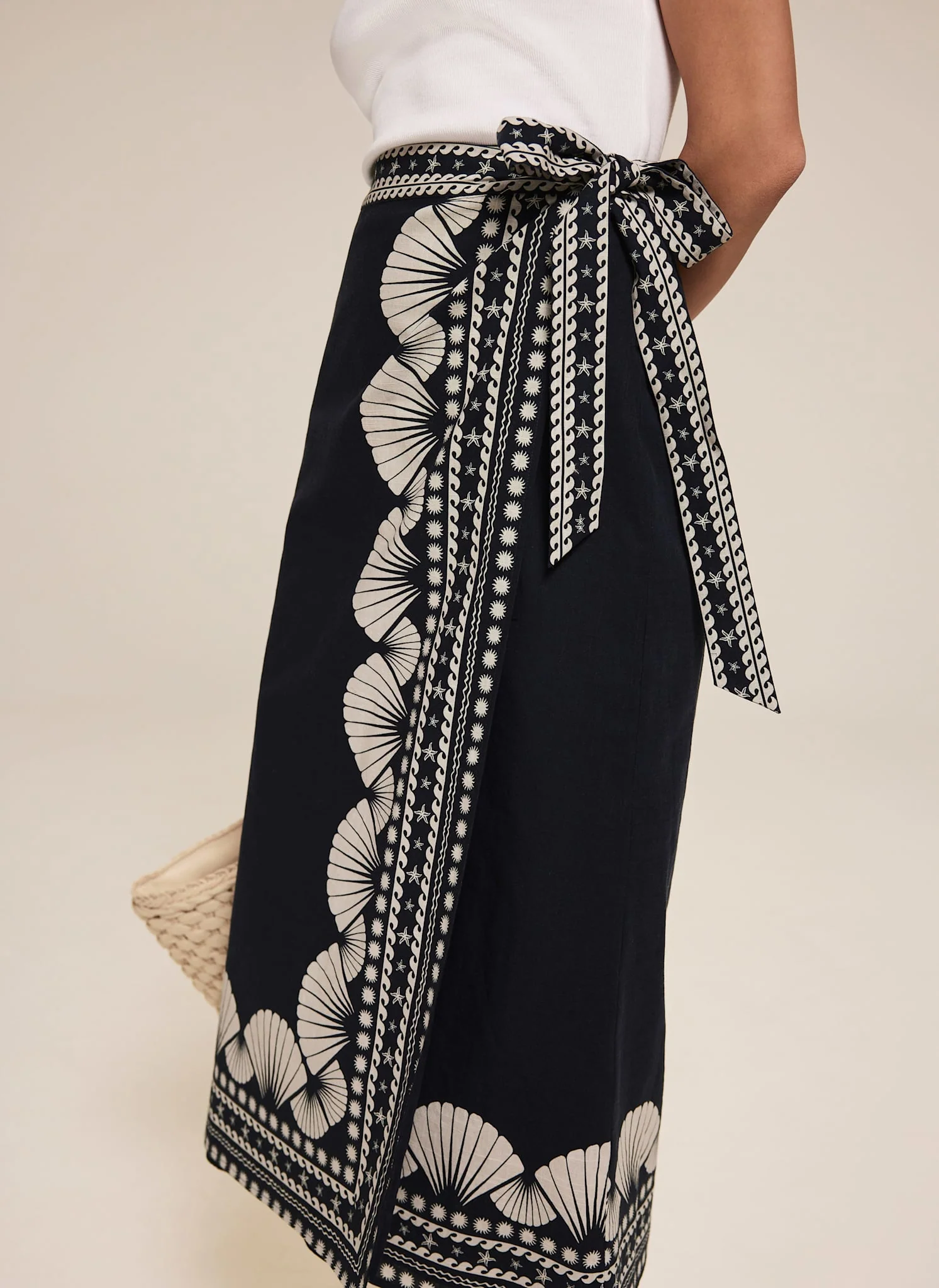 2859-navy-shell-print-wrap-skirt-3.webp Navy Shell Print Wrap Skirt