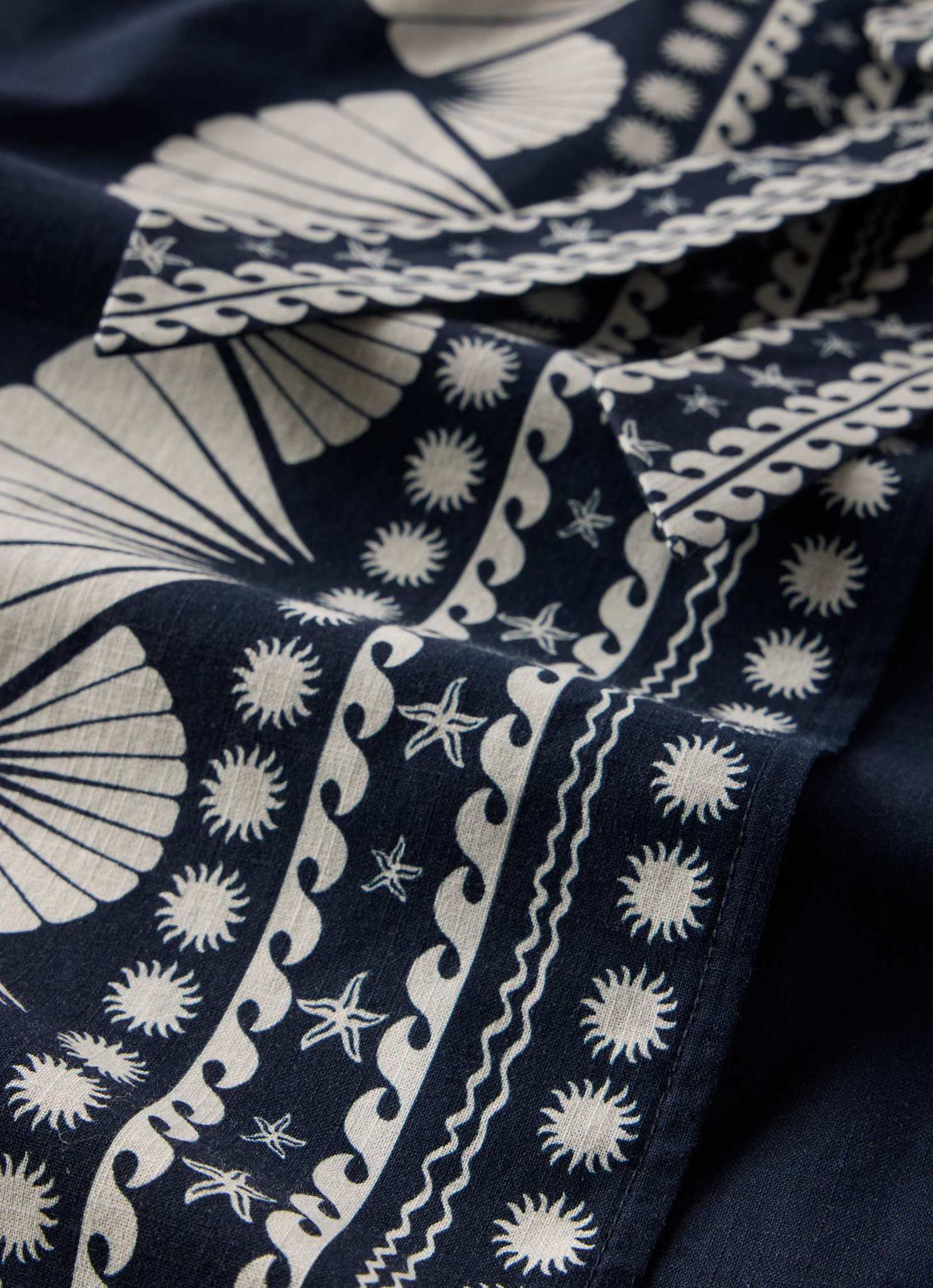2859-navy-shell-print-wrap-skirt-8.jpg Navy Shell Print Wrap Skirt