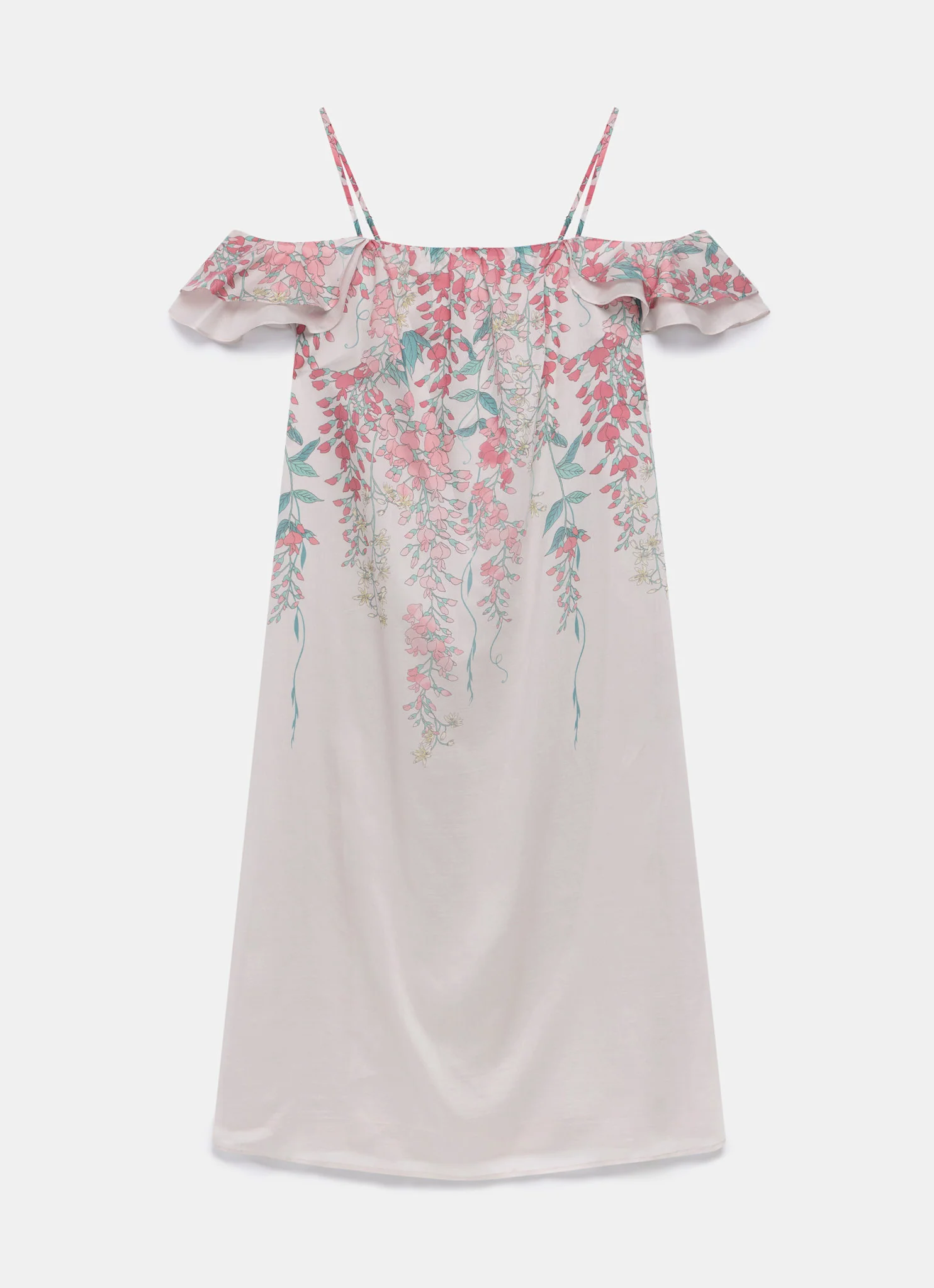 Pink Floral Print Midi Dress