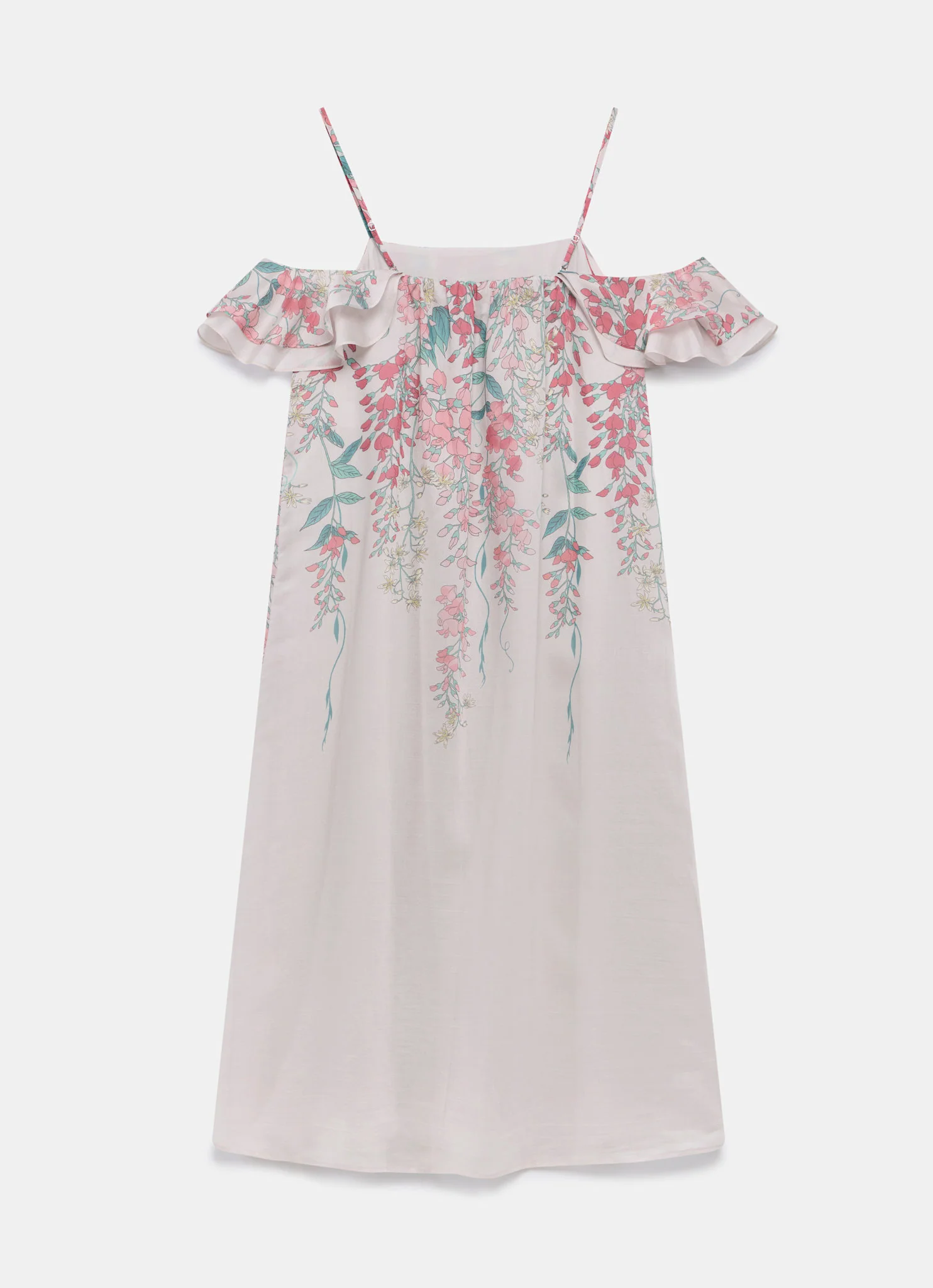 Pink Floral Print Midi Dress