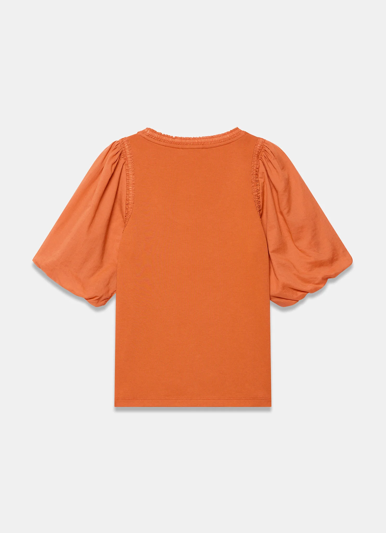 Orange Cotton Puff Sleeve Top
