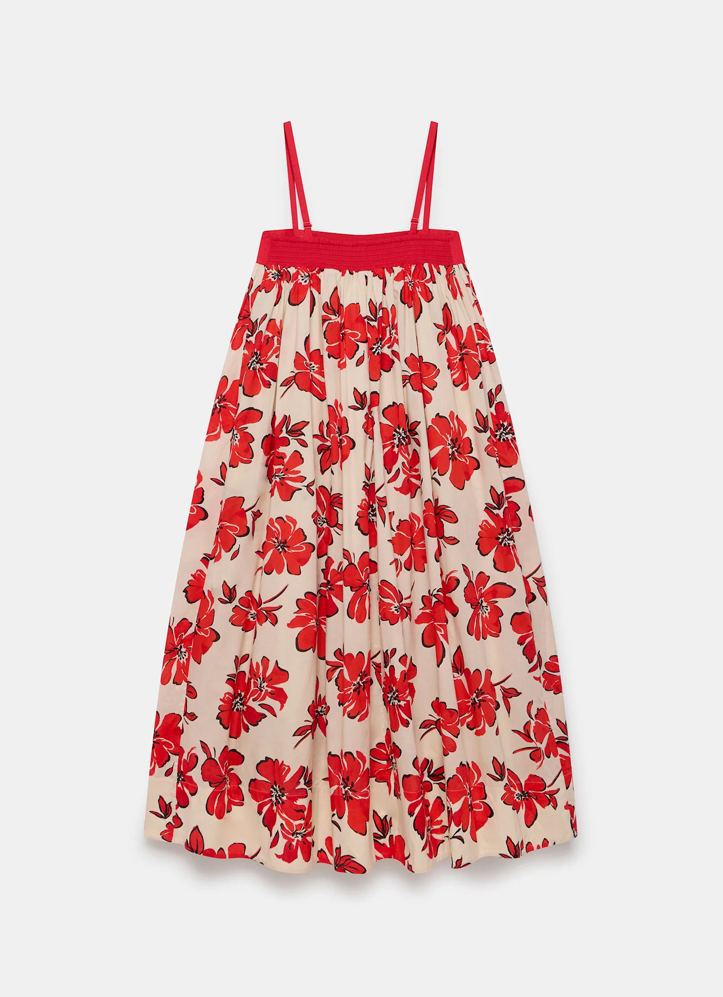 Red Floral Print Maxi Dress