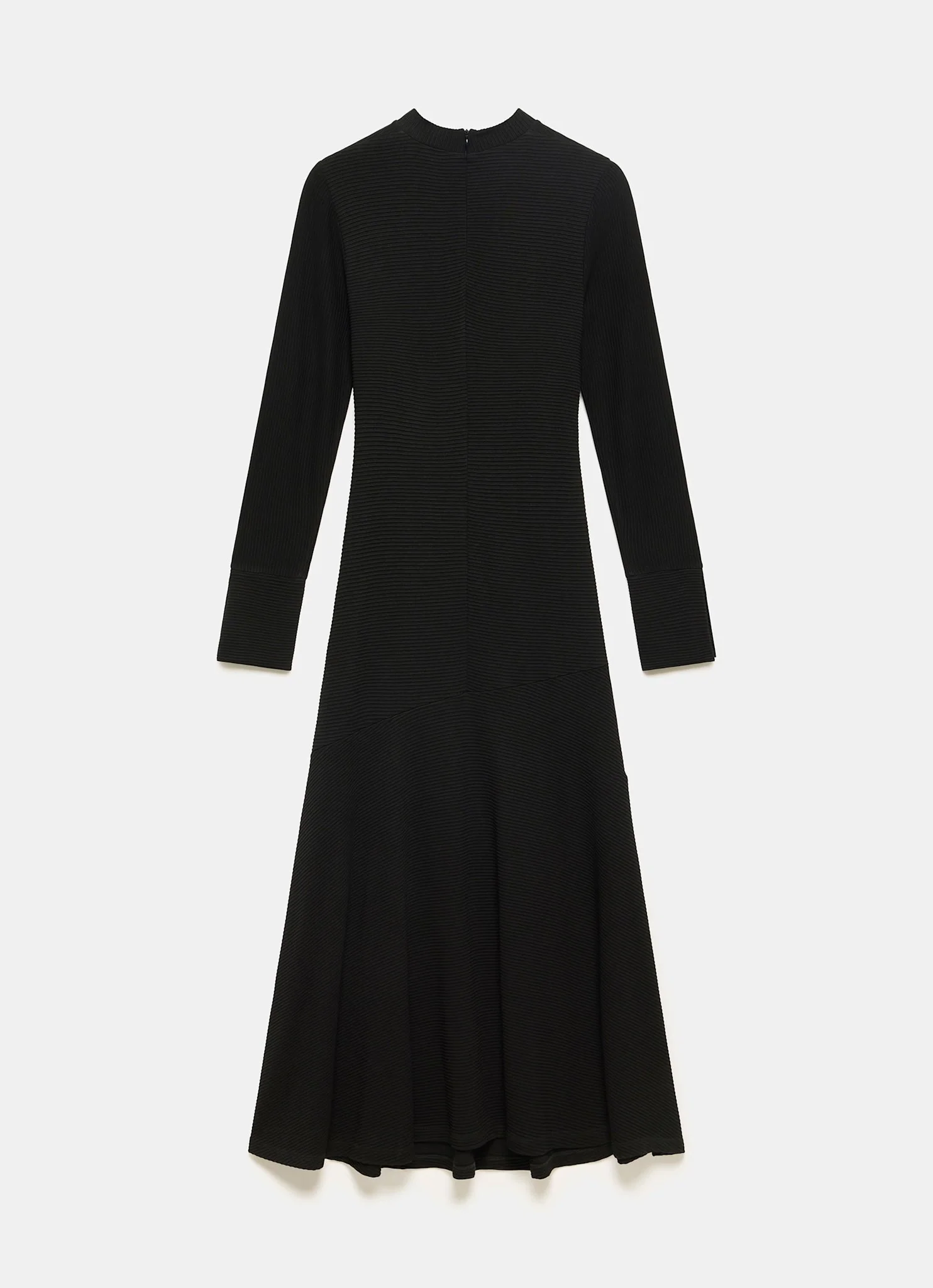 Black Ribbed Jersey Maxi Dress
