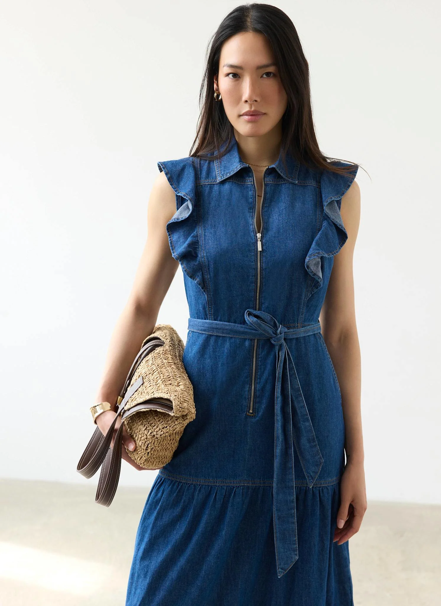 293-indigo-denim-ruffle-maxi-shirt-dress-3.webp Indigo Denim Ruffle Maxi Shirt Dress