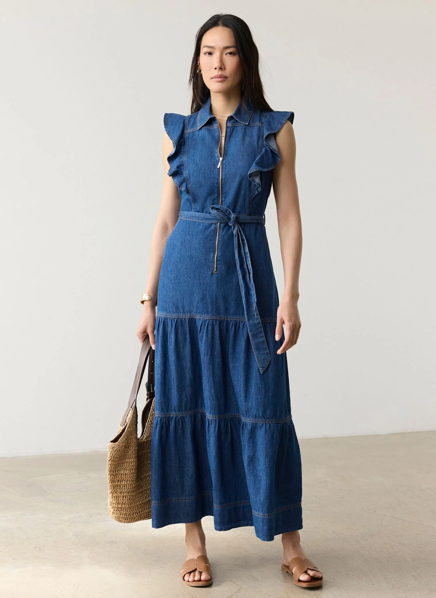 293-indigo-denim-ruffle-maxi-shirt-dress-4.webp Indigo Denim Ruffle Maxi Shirt Dress
