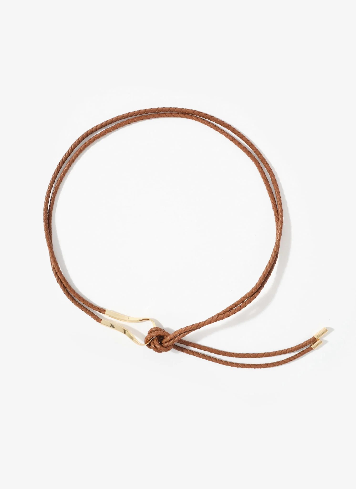 Tan Leather Tie Waist Belt