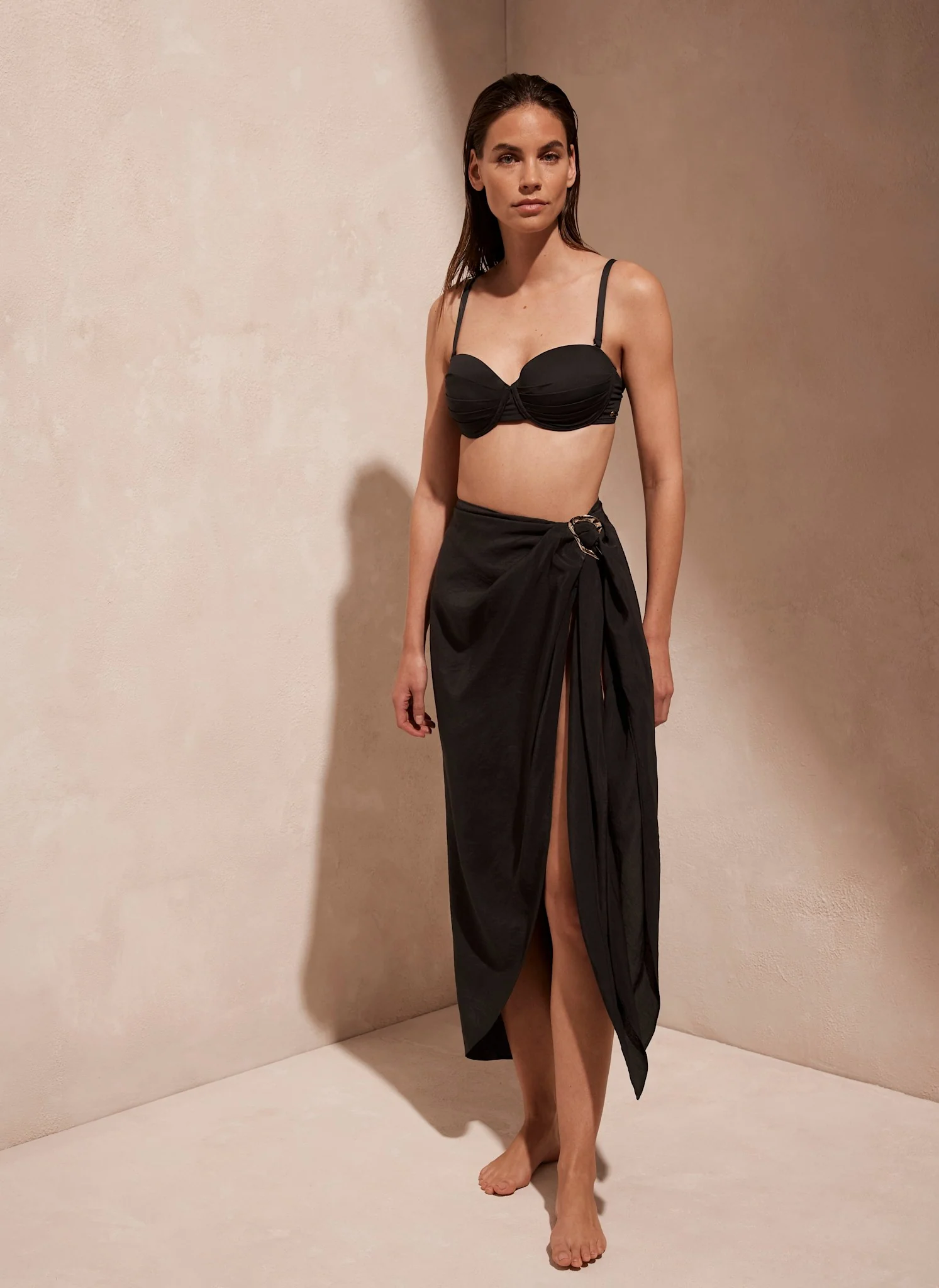 Black Gold Trim Sarong