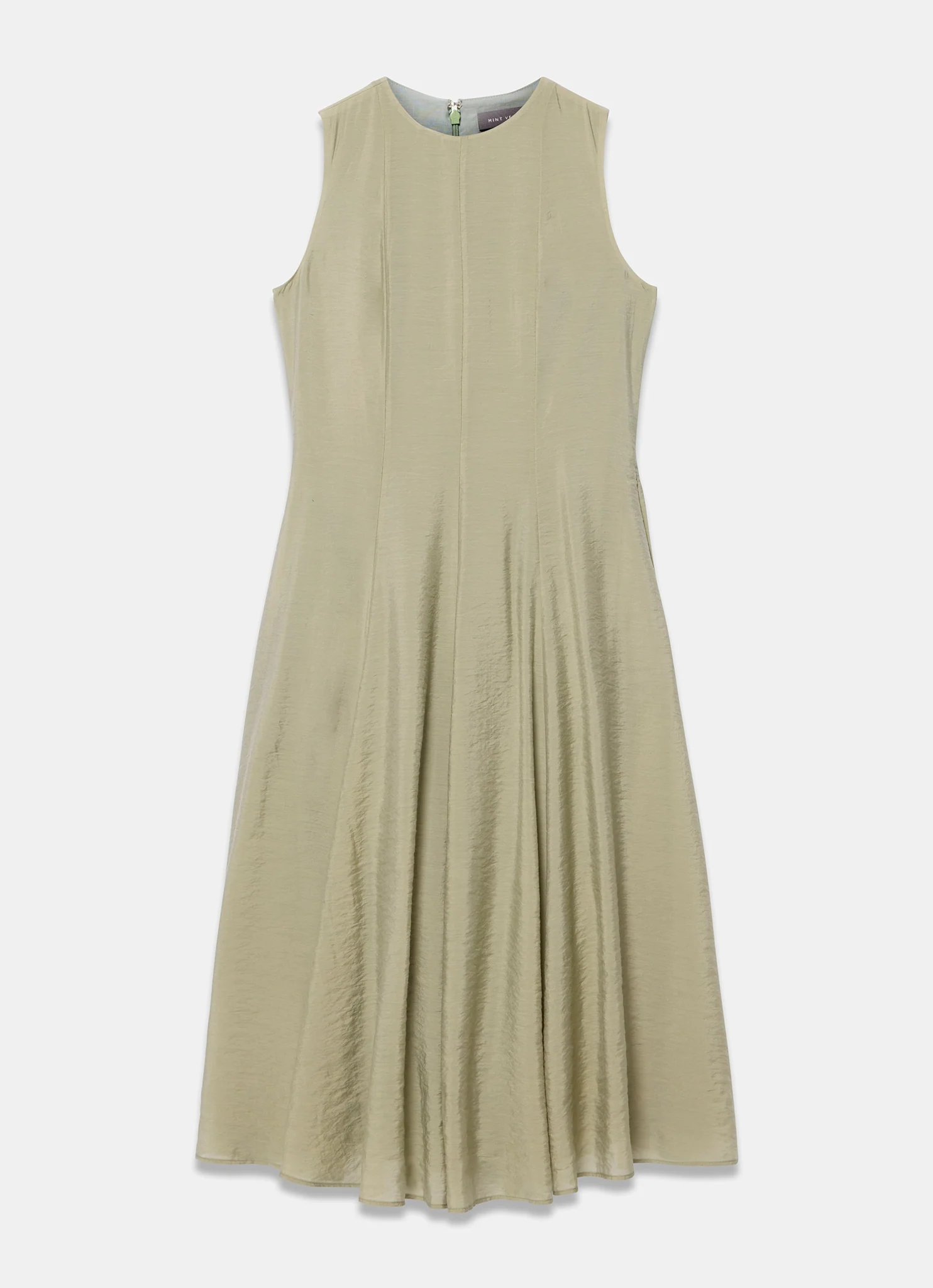 Khaki Sleeveless Midi Dress