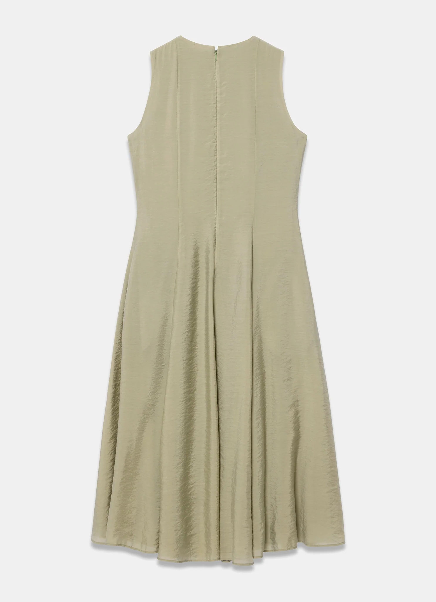 Khaki Sleeveless Midi Dress