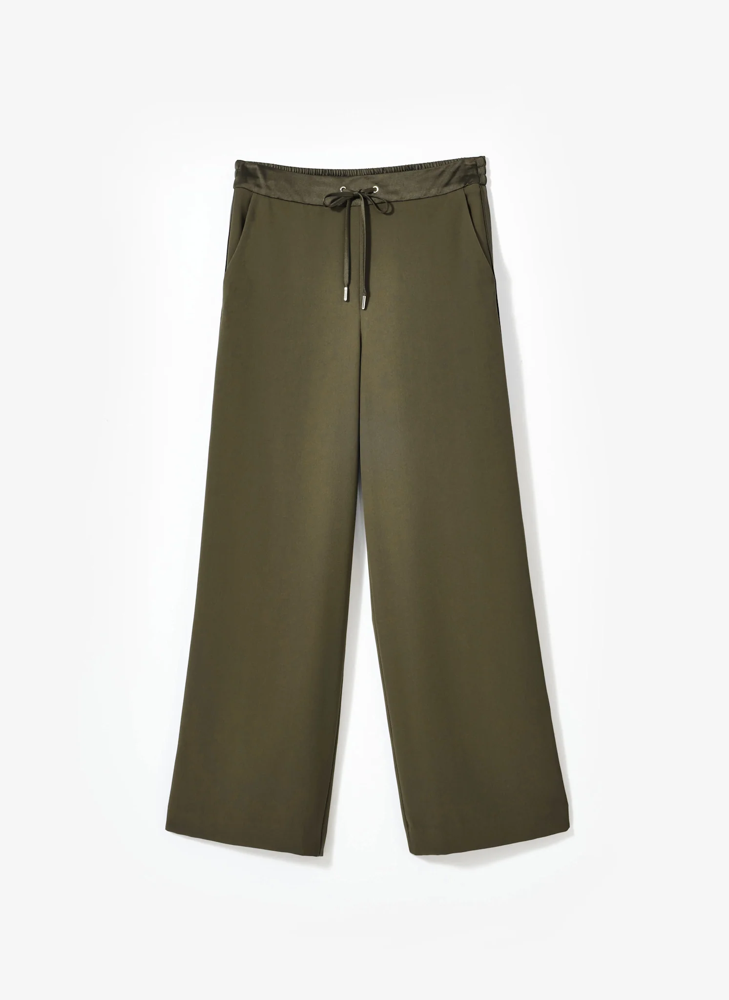 Khaki Side Stripe Wide Trousers