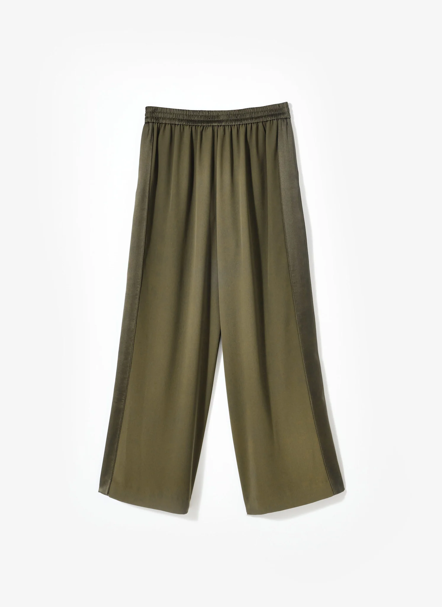 Khaki Side Stripe Wide Trousers