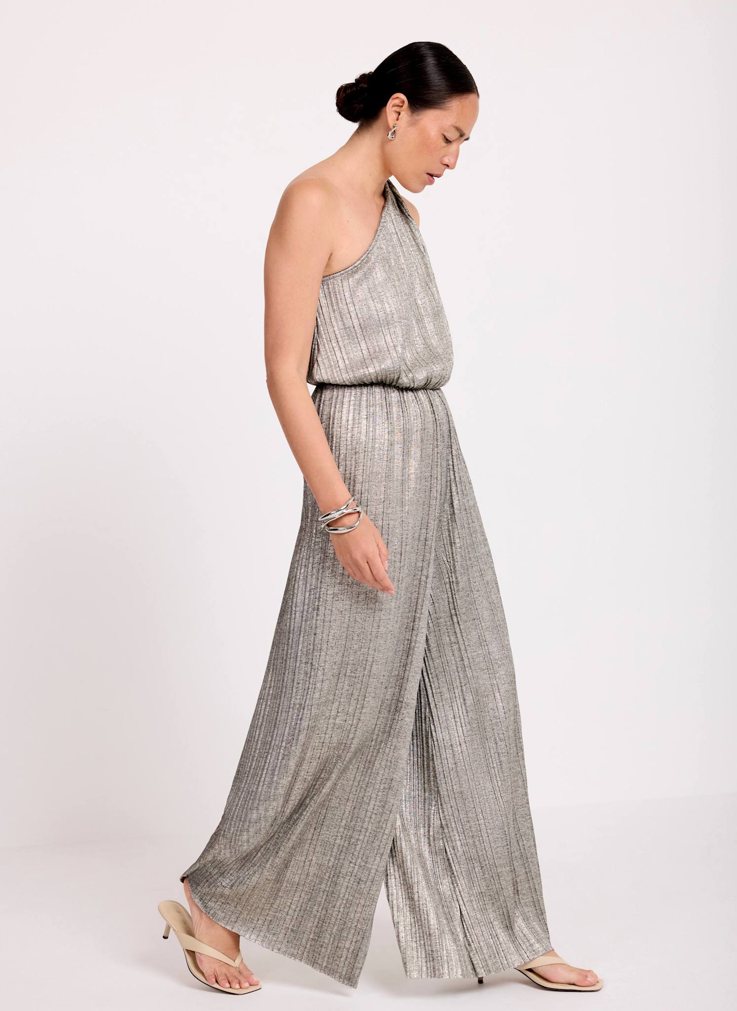 323-metallic-plisse-one-shoulder-jumpsuit-2.jpg Metallic Plisse One Shoulder Jumpsuit