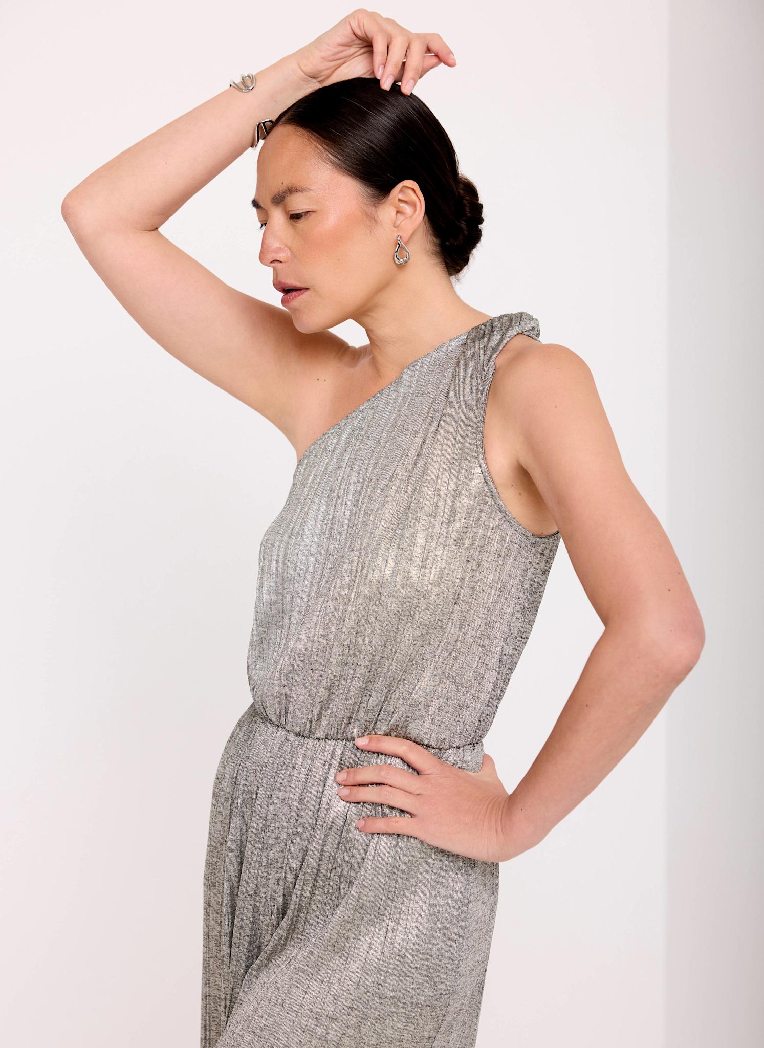 323-metallic-plisse-one-shoulder-jumpsuit-3.jpg Metallic Plisse One Shoulder Jumpsuit