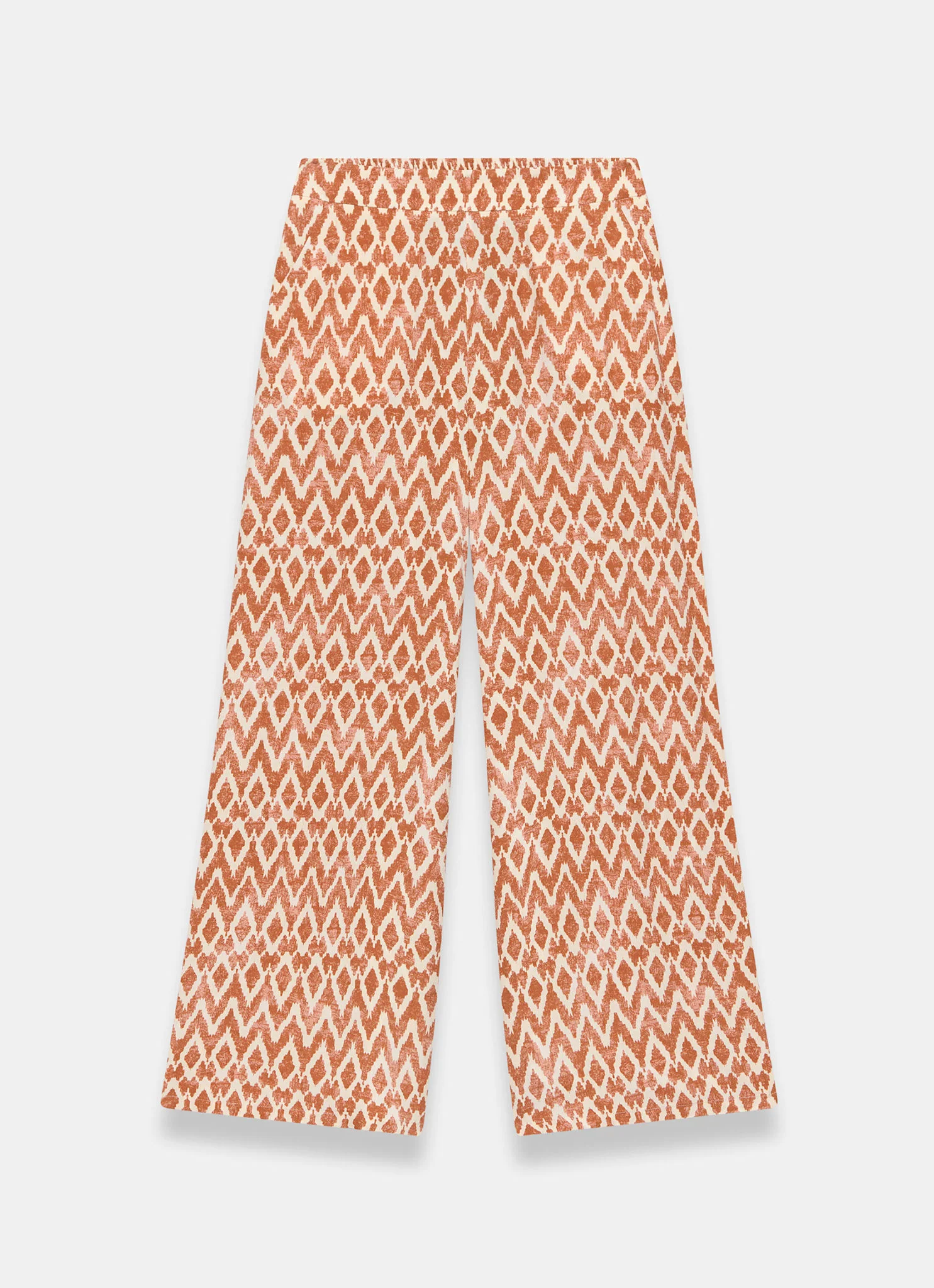 Orange Geo Print Wide Leg Trousers