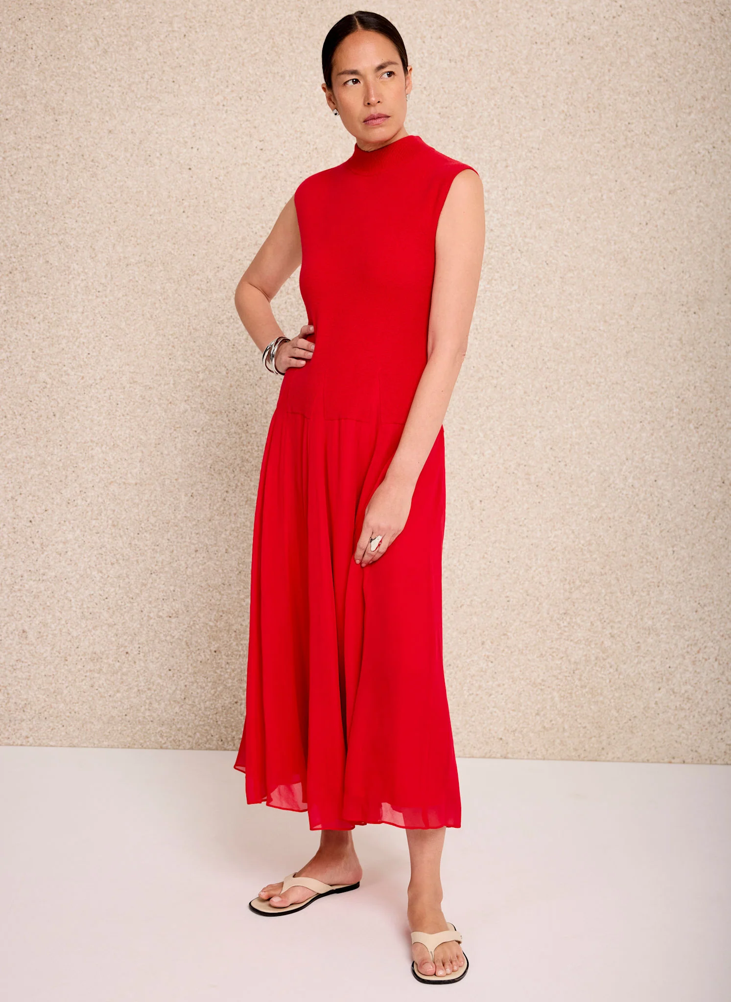 329-red-sleeveless-knit-midi-dress-2.webp Red Sleeveless Knit Midi Dress