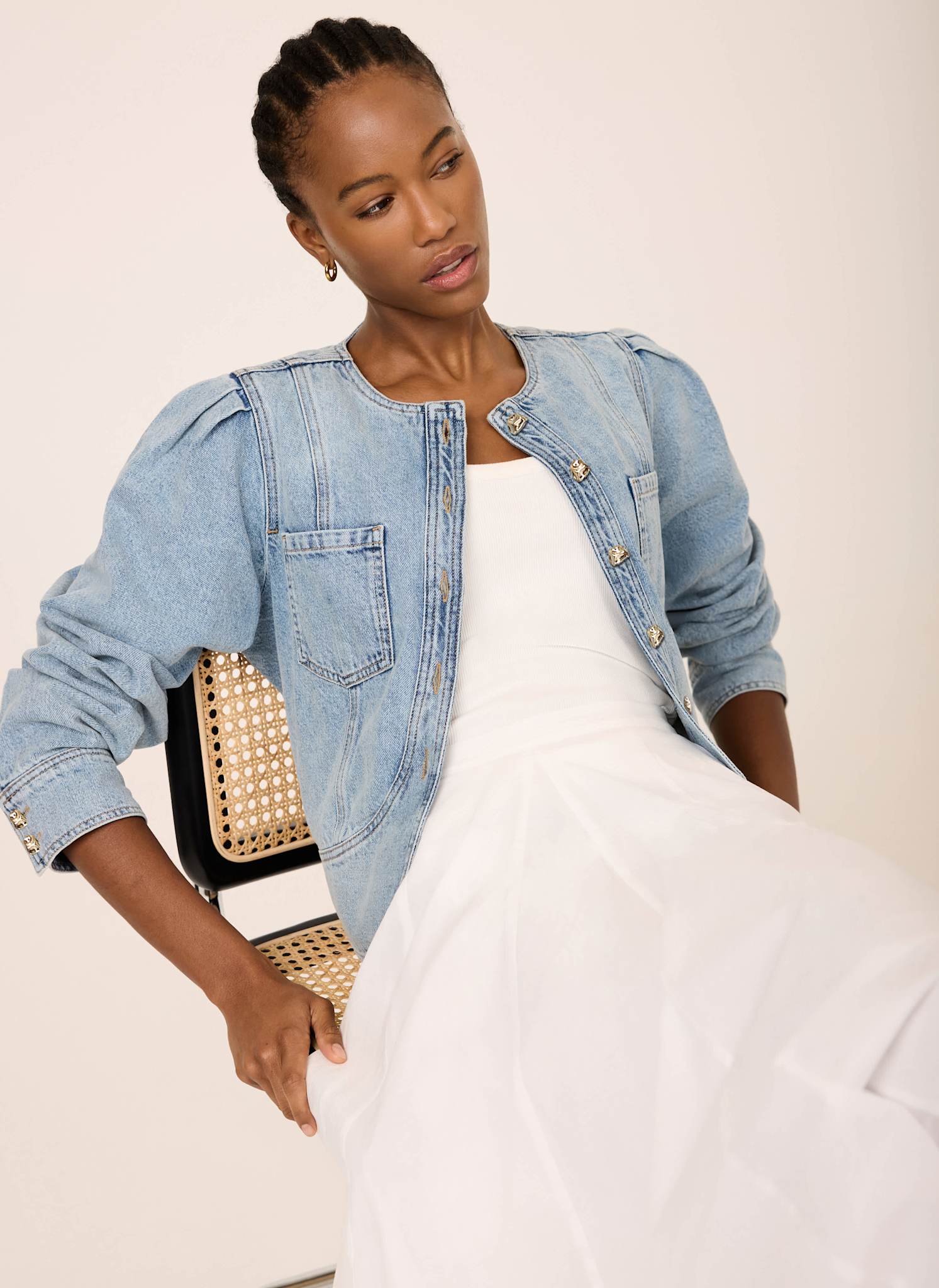 3291-light-indigo-collarless-denim-jacket-4.jpg Light Indigo Collarless Denim Jacket