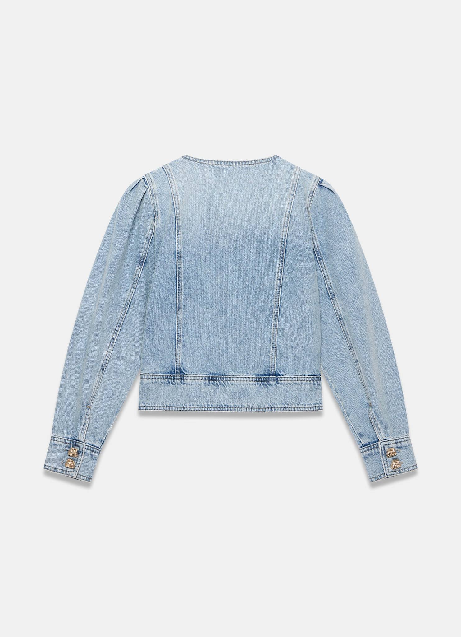 3291-light-indigo-collarless-denim-jacket-8.jpg Light Indigo Collarless Denim Jacket