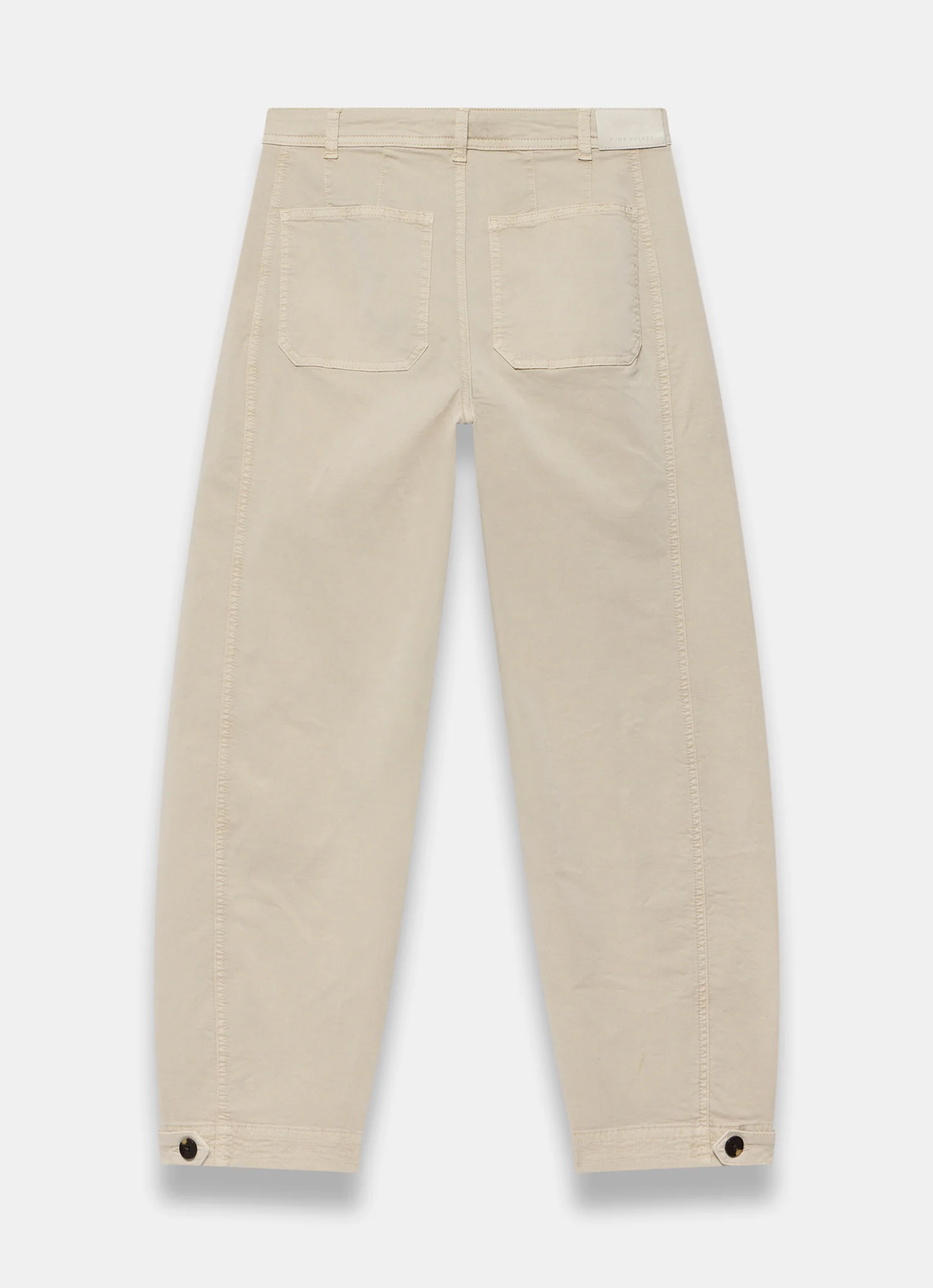Neutral Washed Barrel Leg Chino Trousers