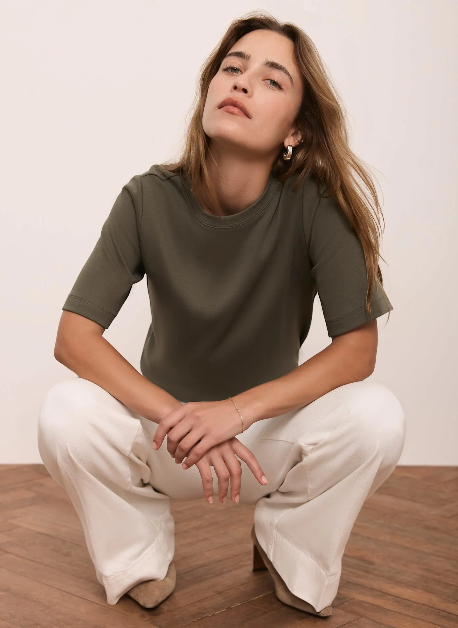 3325-khaki-ultimate-cotton-t-shirt-2.webp Khaki Ultimate Cotton T-Shirt