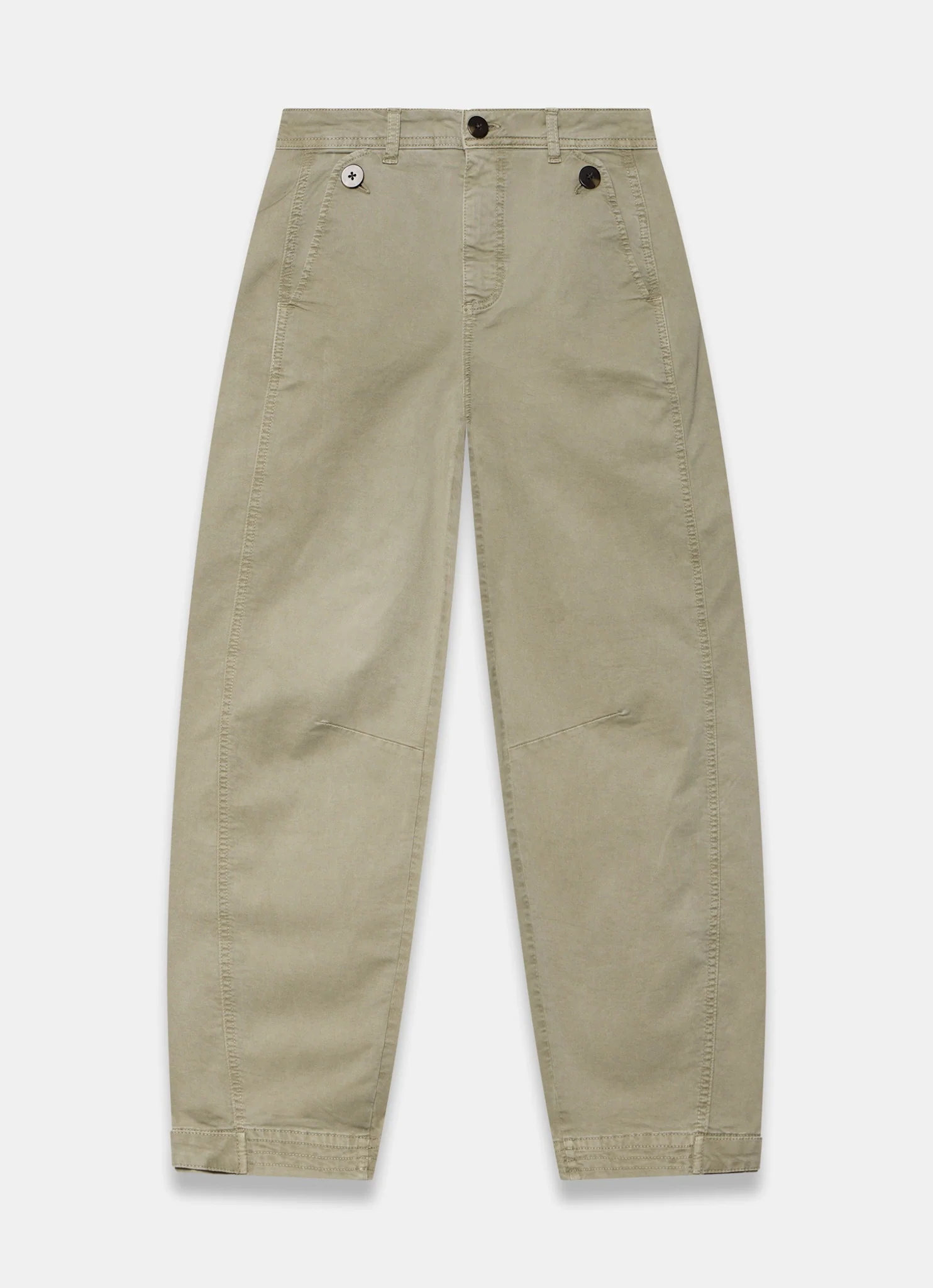 3337-khaki-washed-barrel-leg-chino-trousers-7.webp Khaki Washed Barrel Leg Chino Trousers