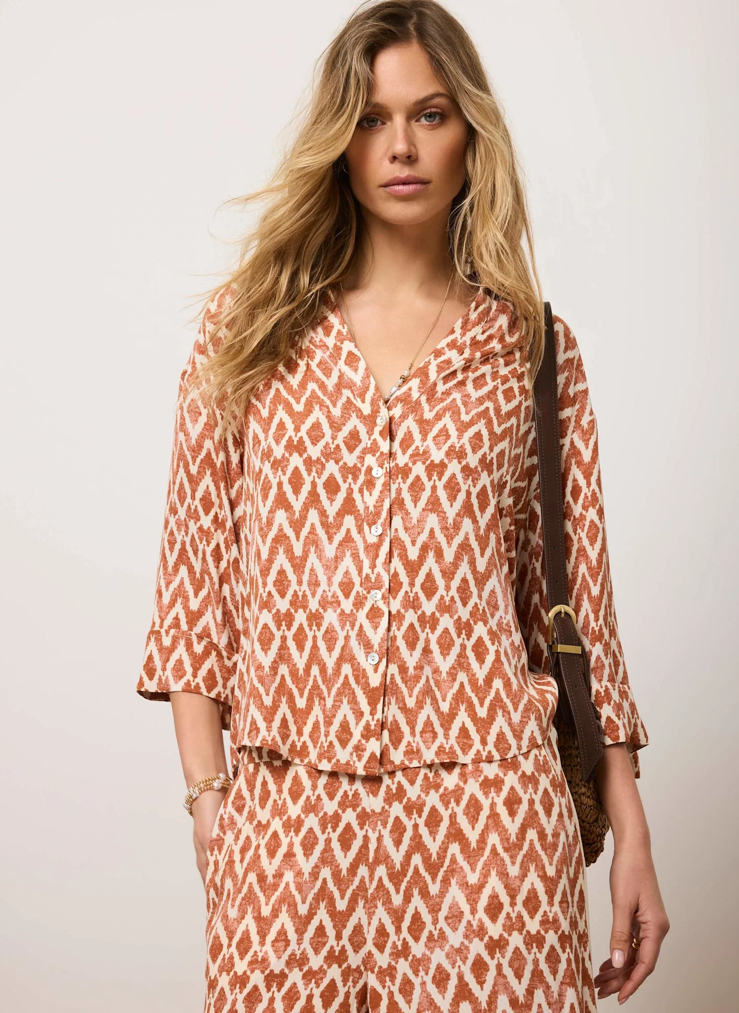 3365-orange-geo-print-resort-shirt-4.webp Orange Geo Print Resort Shirt