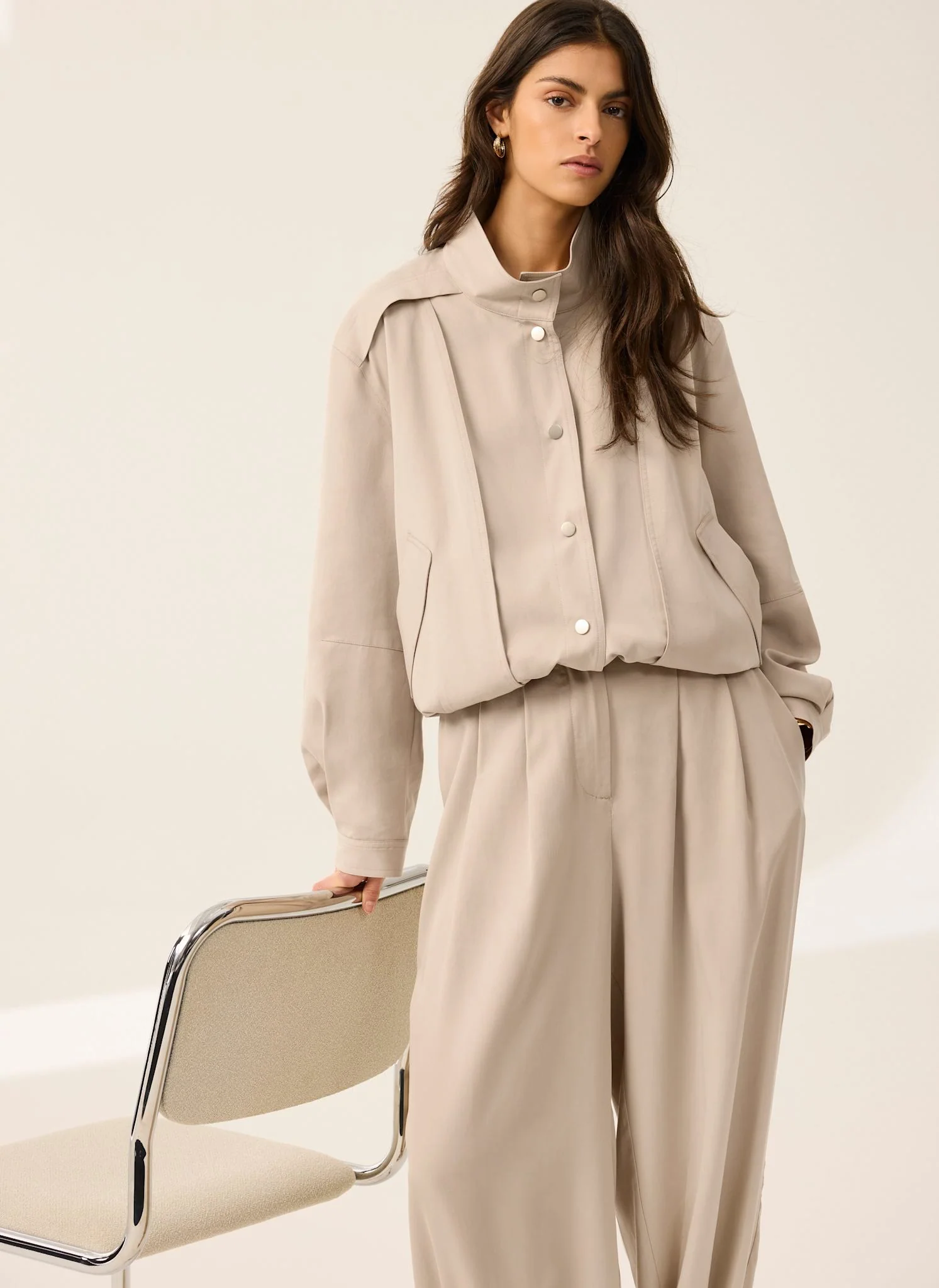 Neutral Bomber Jacket
