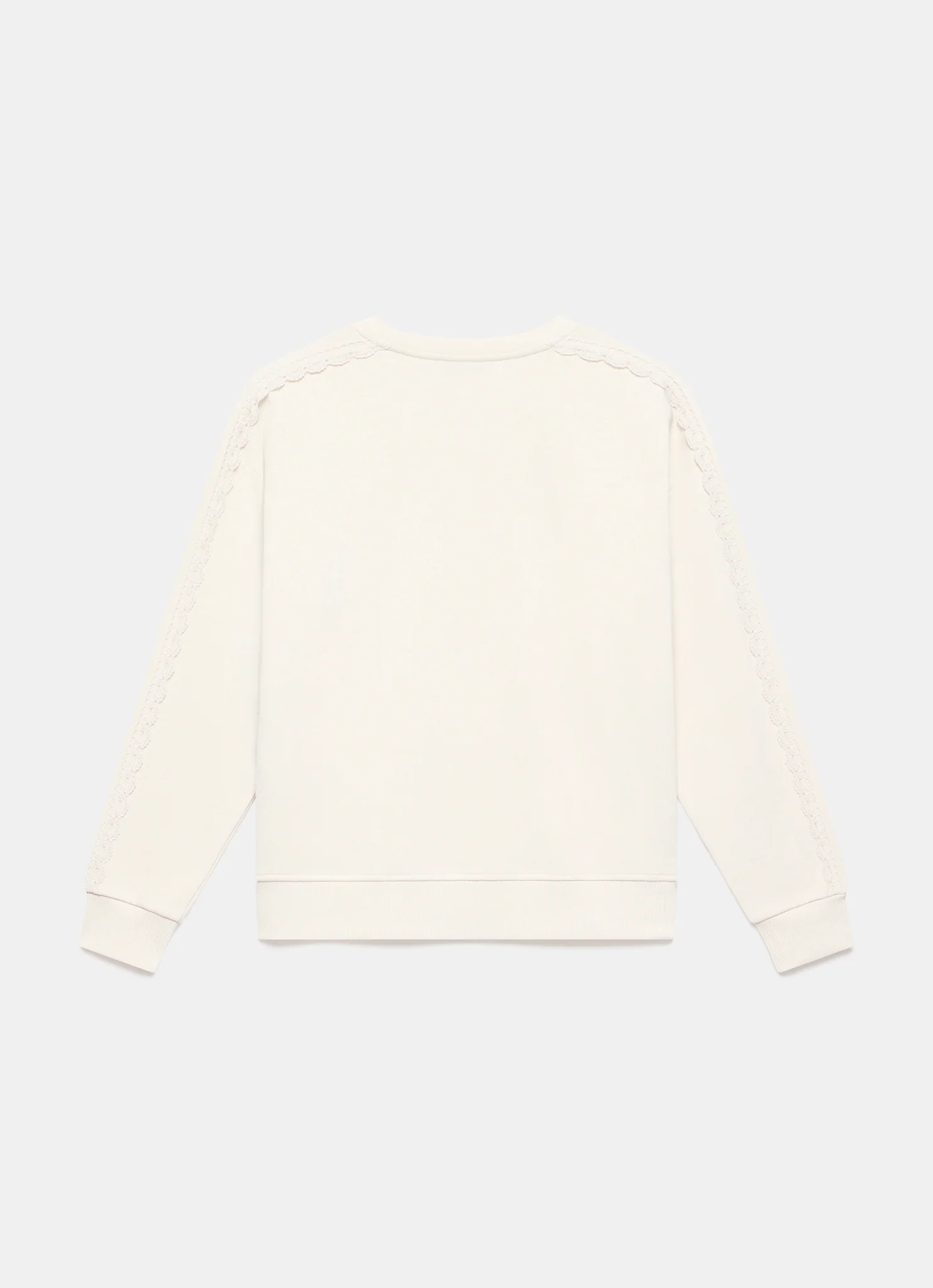 3477-cream-cotton-blend-lace-trim-sweatshirt-8.webp Cream Cotton Blend Lace Trim Sweatshirt