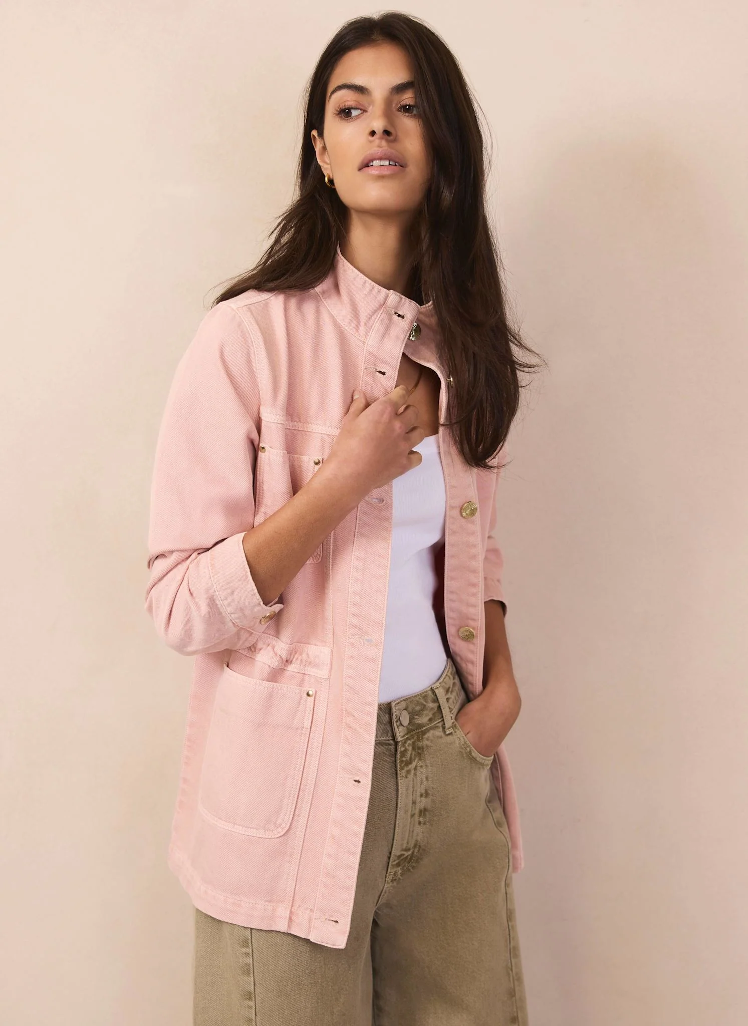 3489-pink-cotton-utility-denim-shacket-1.webp Pink Cotton Utility Denim Shacket