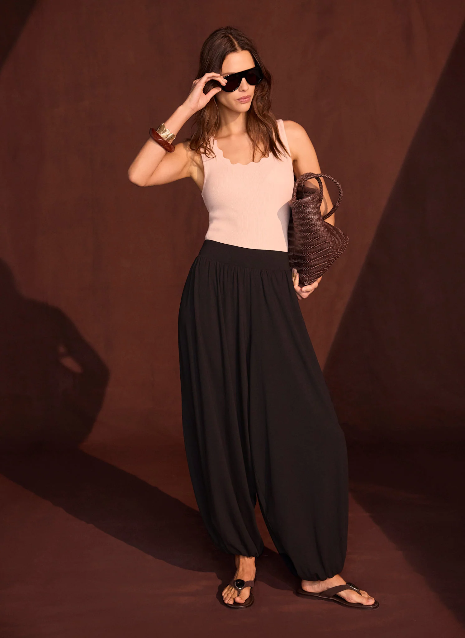 3595-brown-jersey-balloon-trousers-2.webp Brown Jersey Balloon Trousers