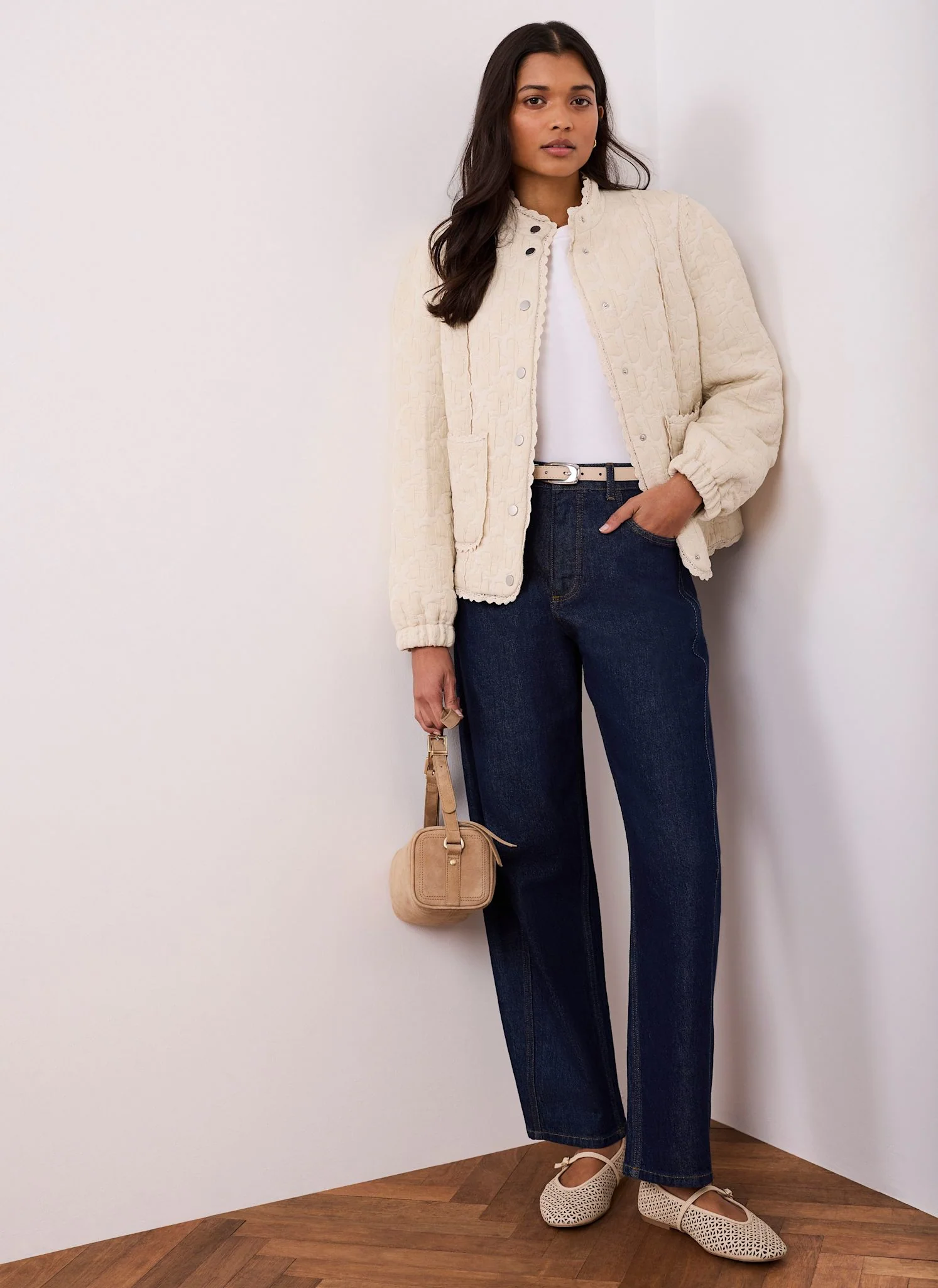 3724-cream-floral-jacquard-quilted-jacket-2.webp Cream Floral Jacquard Quilted Jacket