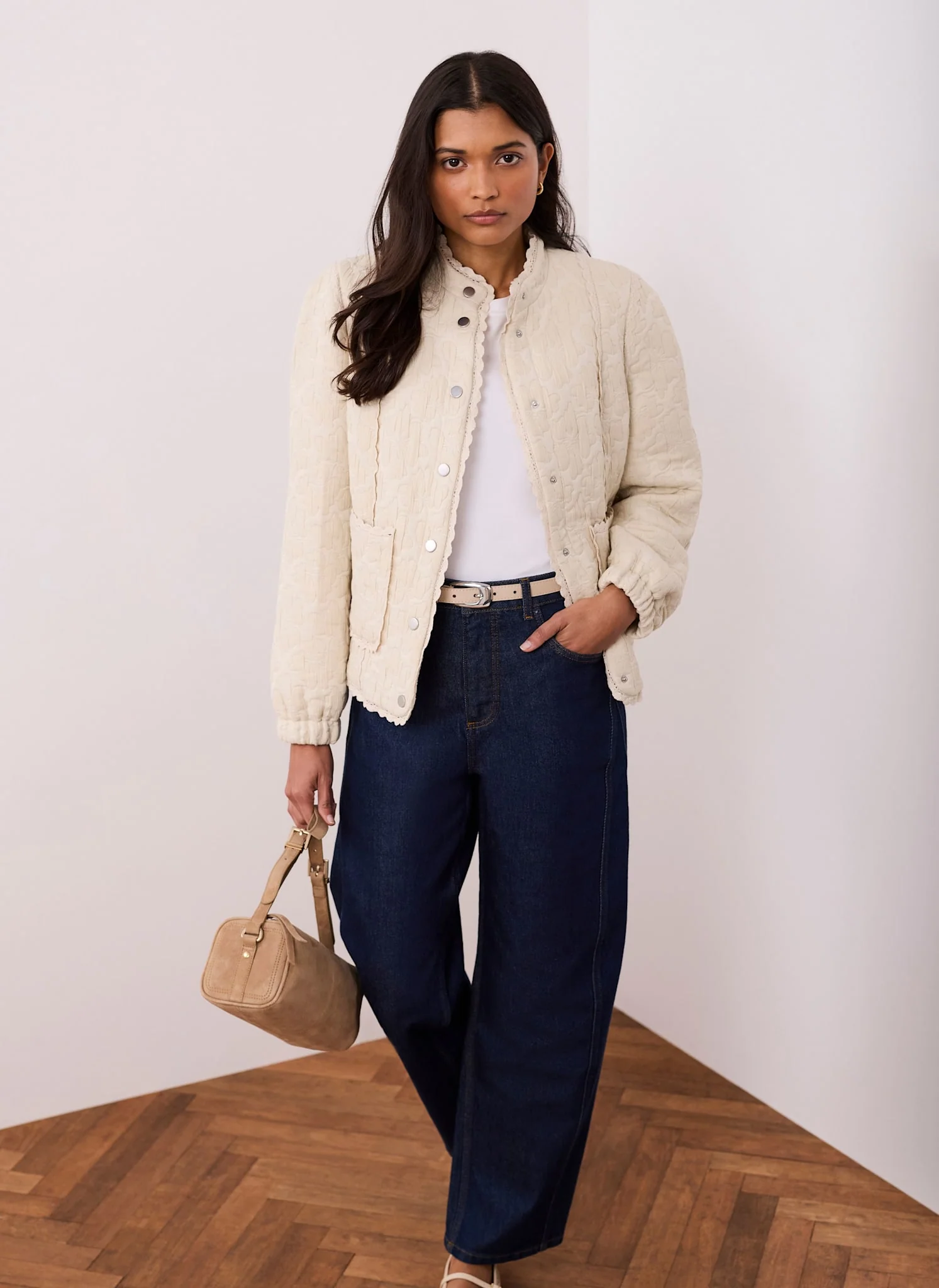 3724-cream-floral-jacquard-quilted-jacket-6.webp Cream Floral Jacquard Quilted Jacket